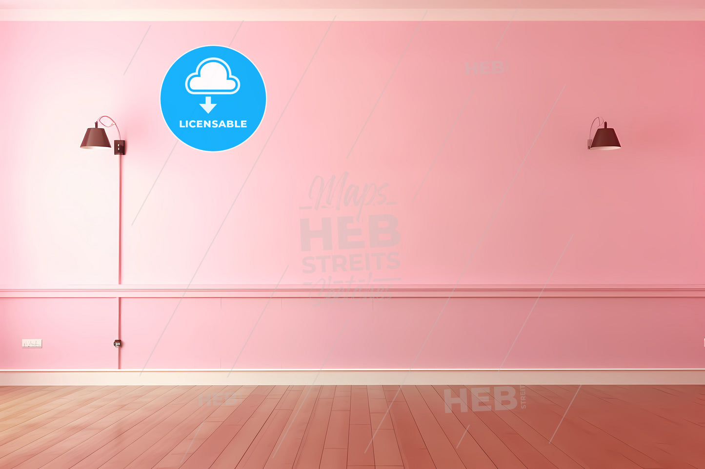 Empty Light Pink Wall, A Pink Wall With A Lamp