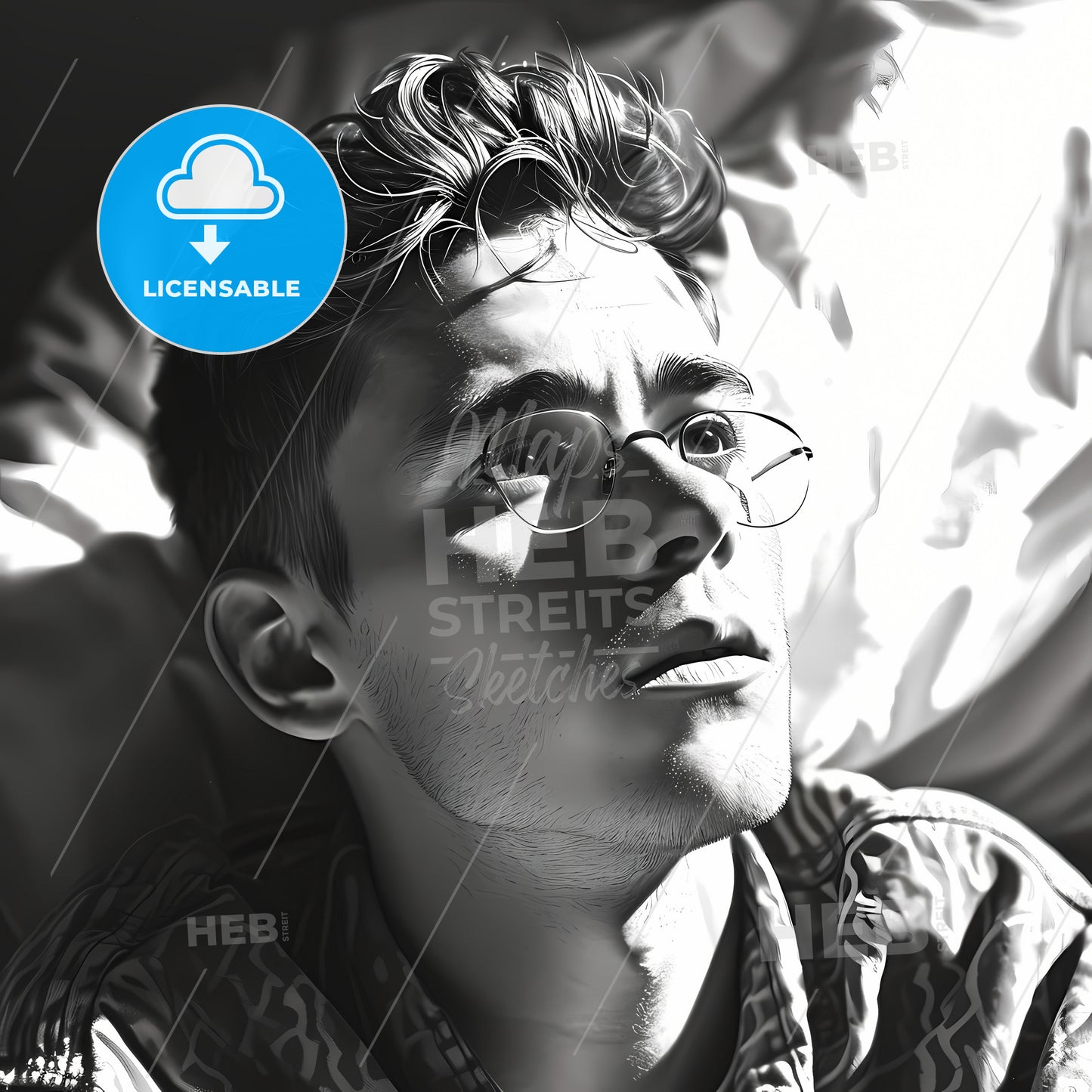 A Young Man Sitting Shocked In His Bed, A Man Lying Down With His Eyes Closed