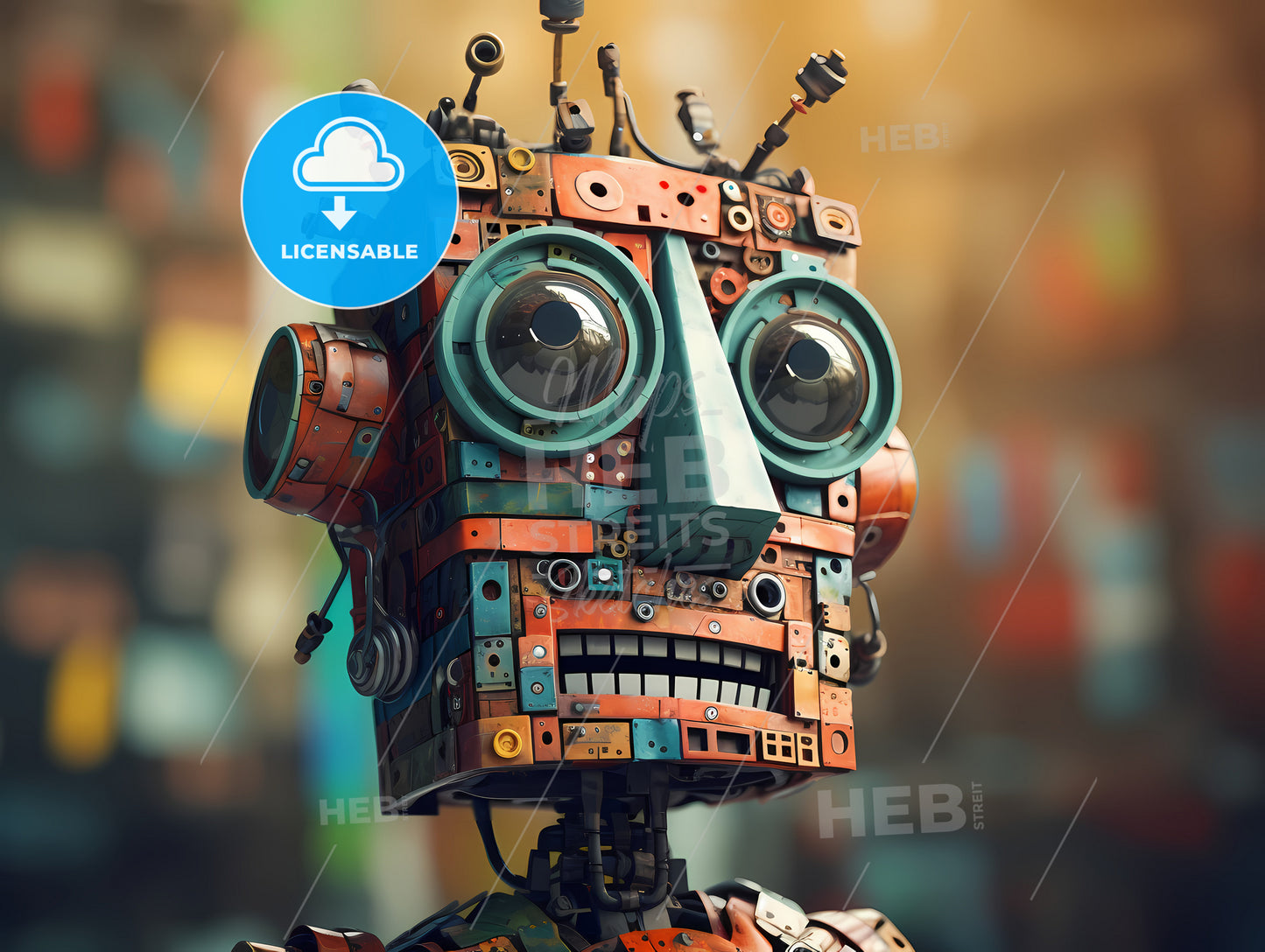 A Magical Robot That Can Fulfill A Wish, A Robot With Many Small Eyes And Large Eyes