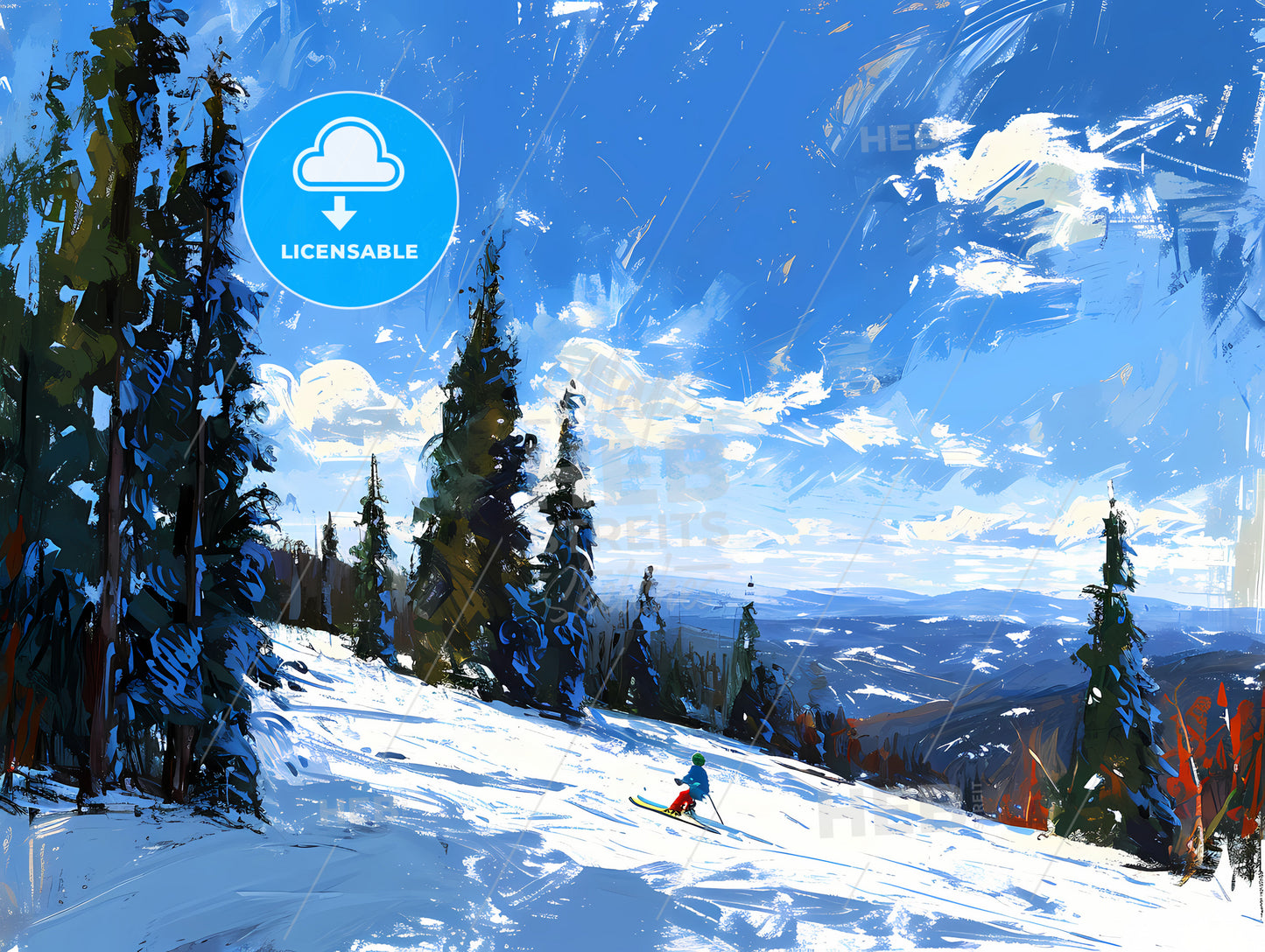 Teenagers Enjoy The Fun Of Ice, A Person Skiing Down A Snowy Hill