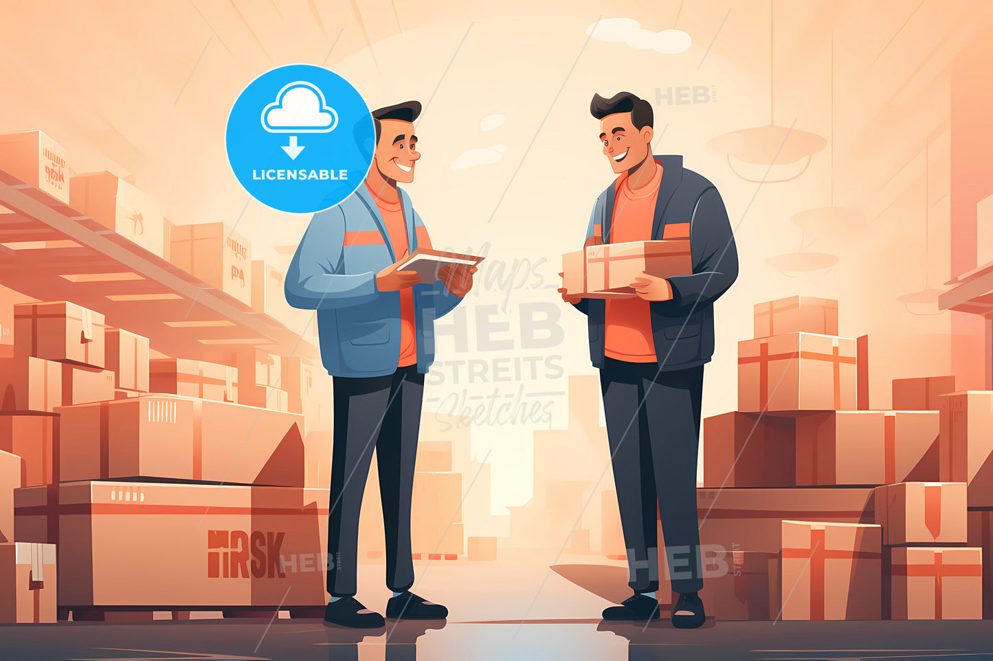 Low Risk, A Couple Of Men Holding Boxes