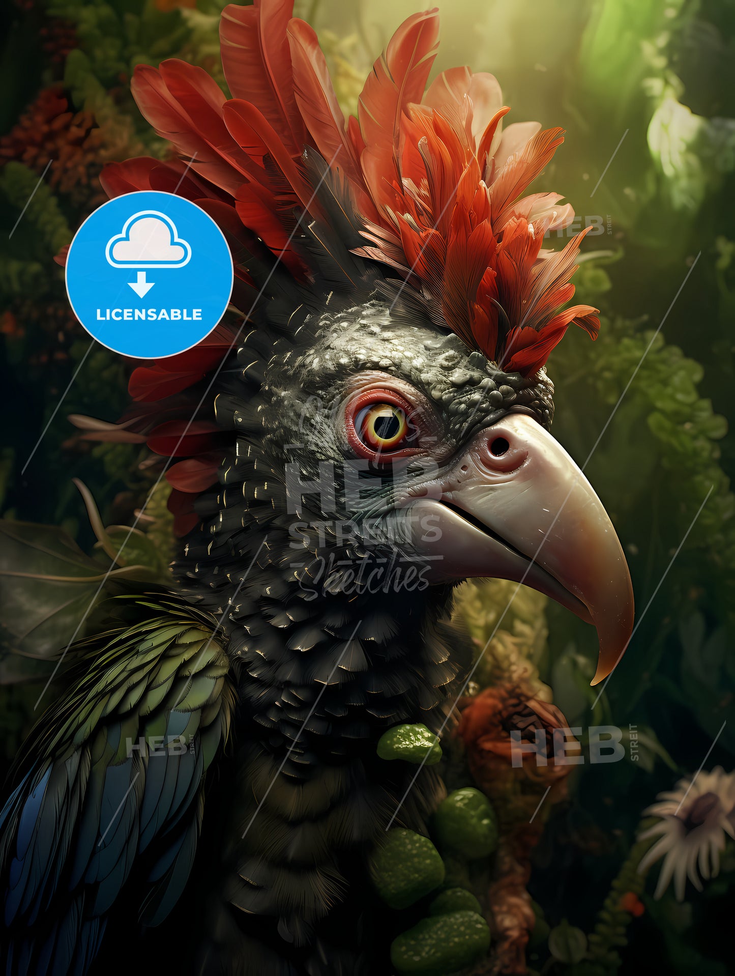 A Peculiar Animal Named Surson, A Bird With Red Feathers