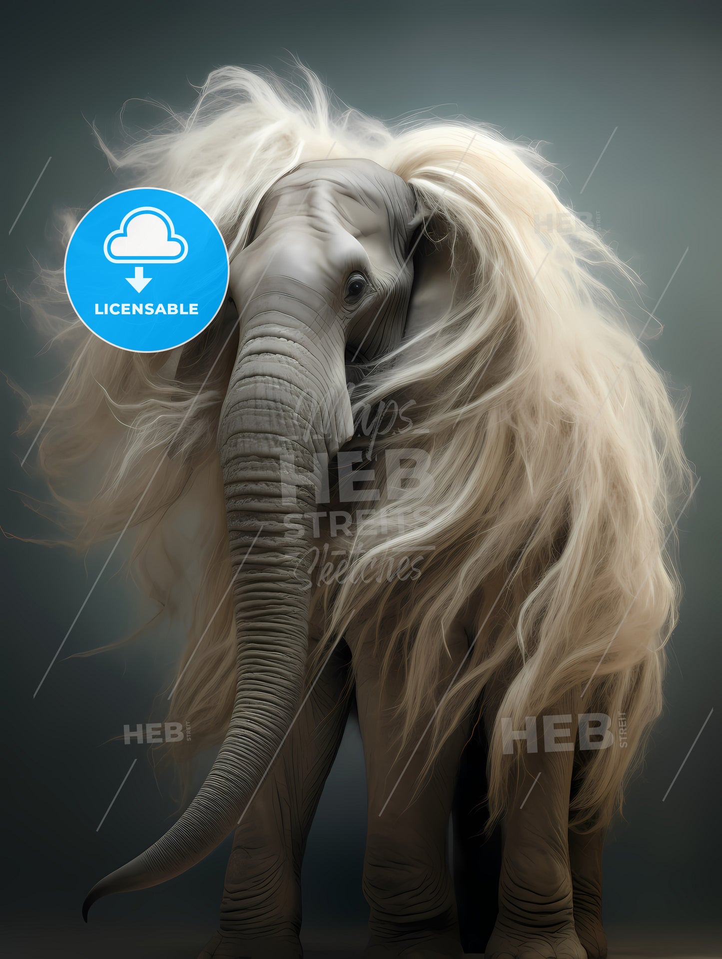 An Elephant Covered With Long Slender Hair, An Elephant With Long Hair