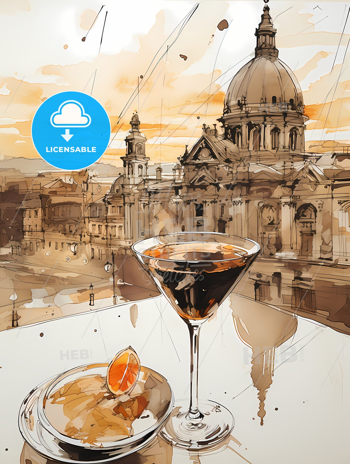 Espresso Martini, A Glass Of Liquid On A Table With A Round Object On Top Of It