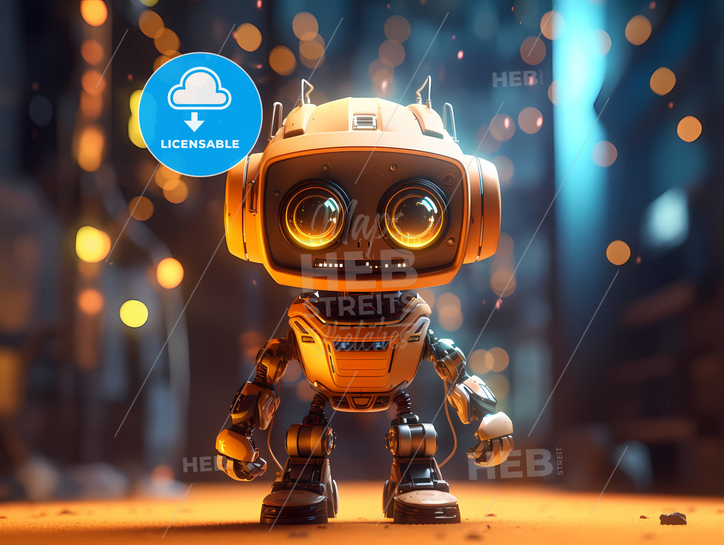 A Magical Robot That Can Fulfill A Wish, A Robot With Big Eyes Standing On A Floor