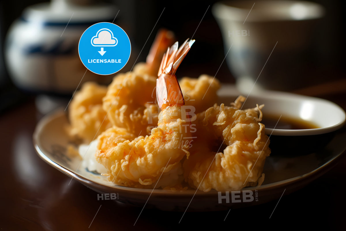 Shrimp In Tempura, A Plate Of Fried Shrimp