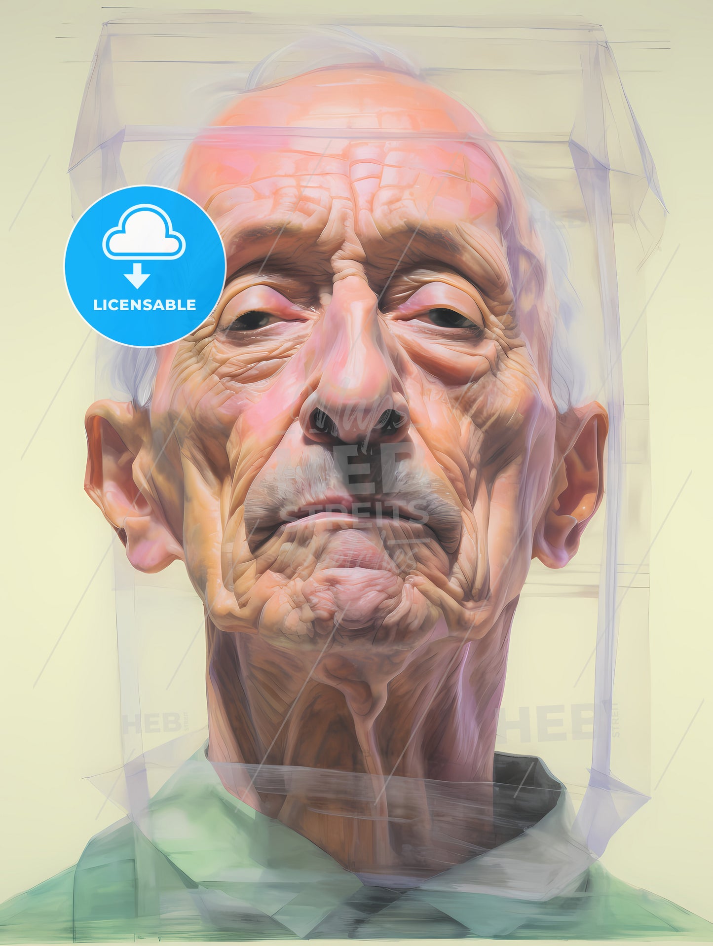 Elderldy Mans Full Face, A Man With Clear Face