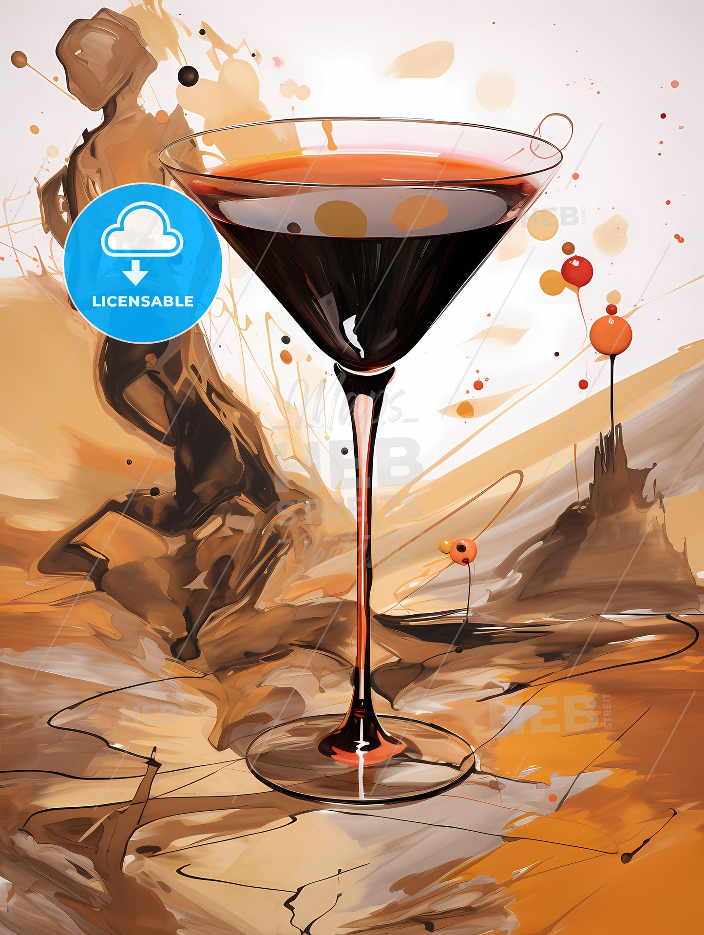 Espresso Martini, A Glass Of Liquid With A Brown Liquid In It