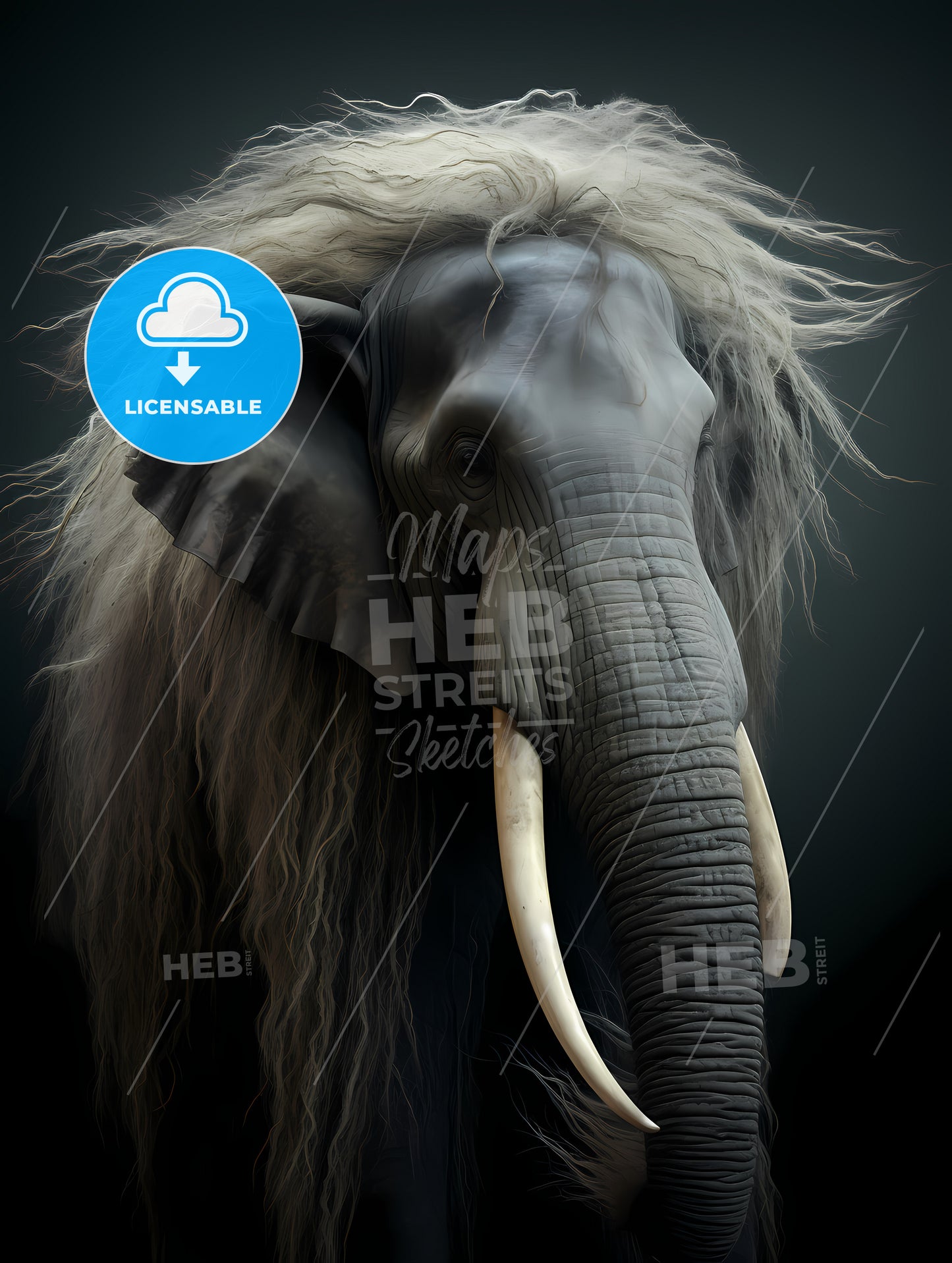 An Elephant Covered With Long Slender Hair, An Elephant With Long Hair