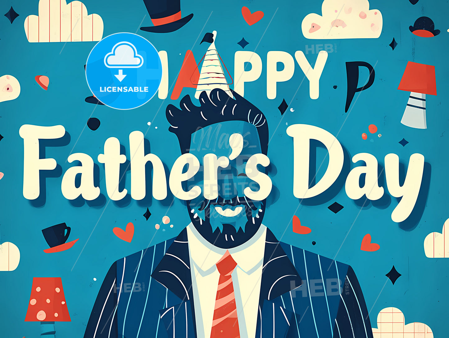 A Happy Father's Day, A Man Wearing A Suit And Tie