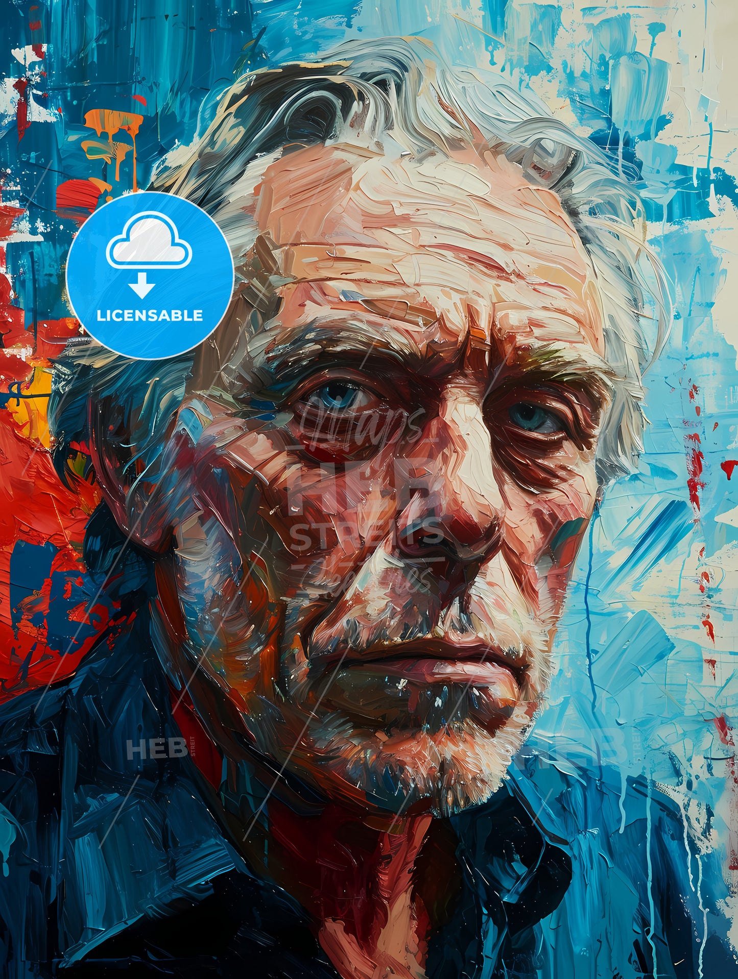 Charles Bukowski Portrait, A Painting Of A Man