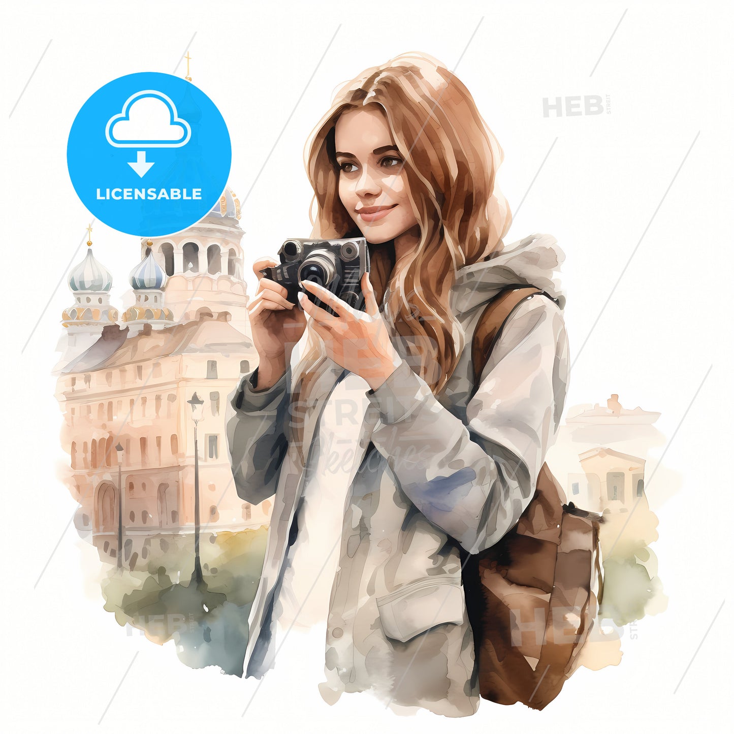 Young Woman Taking A Picture, A Woman Holding A Camera