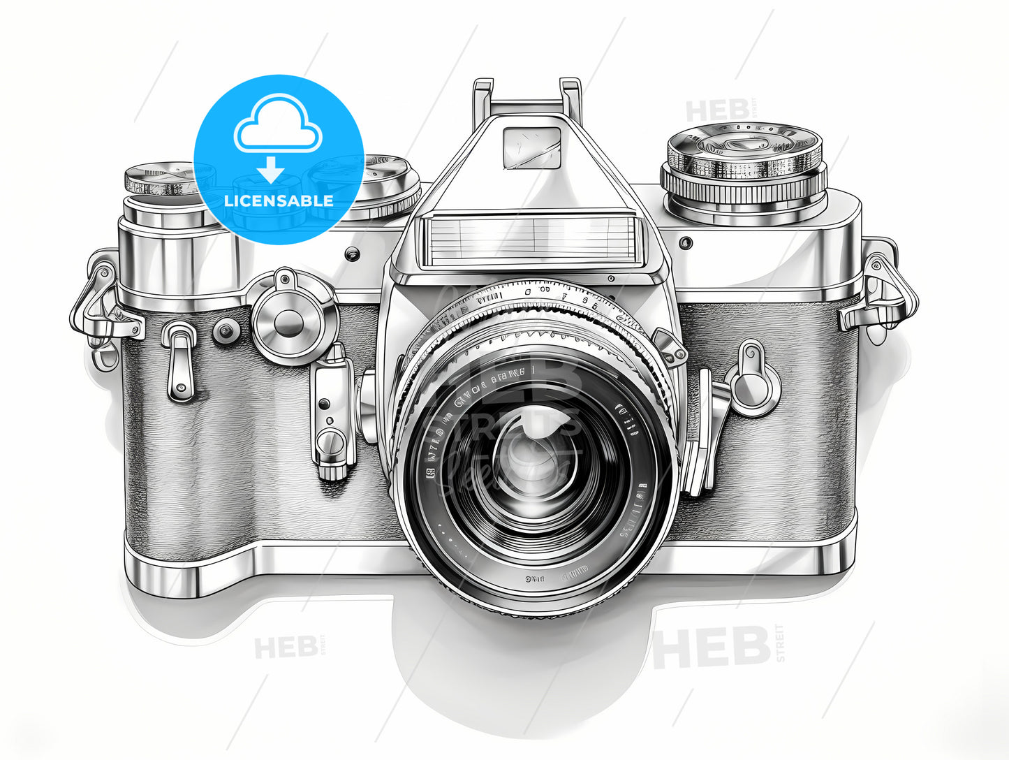 Rough Sketch Of A Dslr Camera, A Drawing Of A Camera
