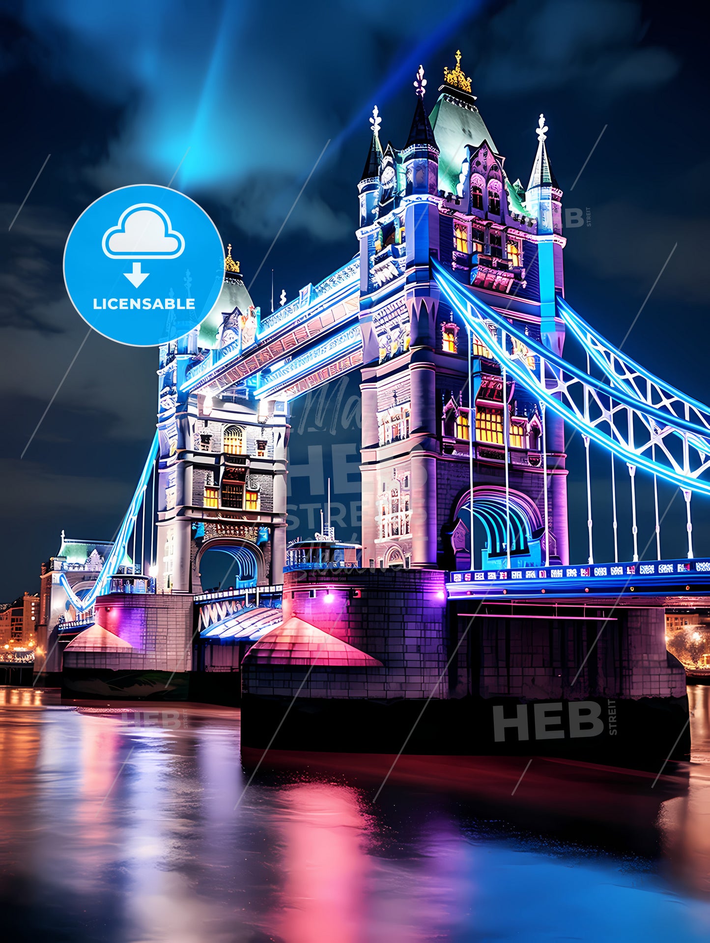 Tower Bridge, A Bridge With Lights On It