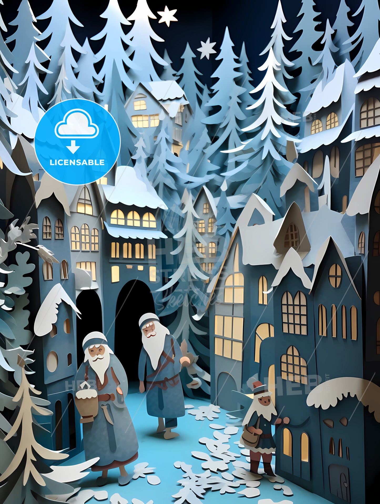 Paper Art Paper Cut Animation, A Paper Cut Out Of A Paper Village