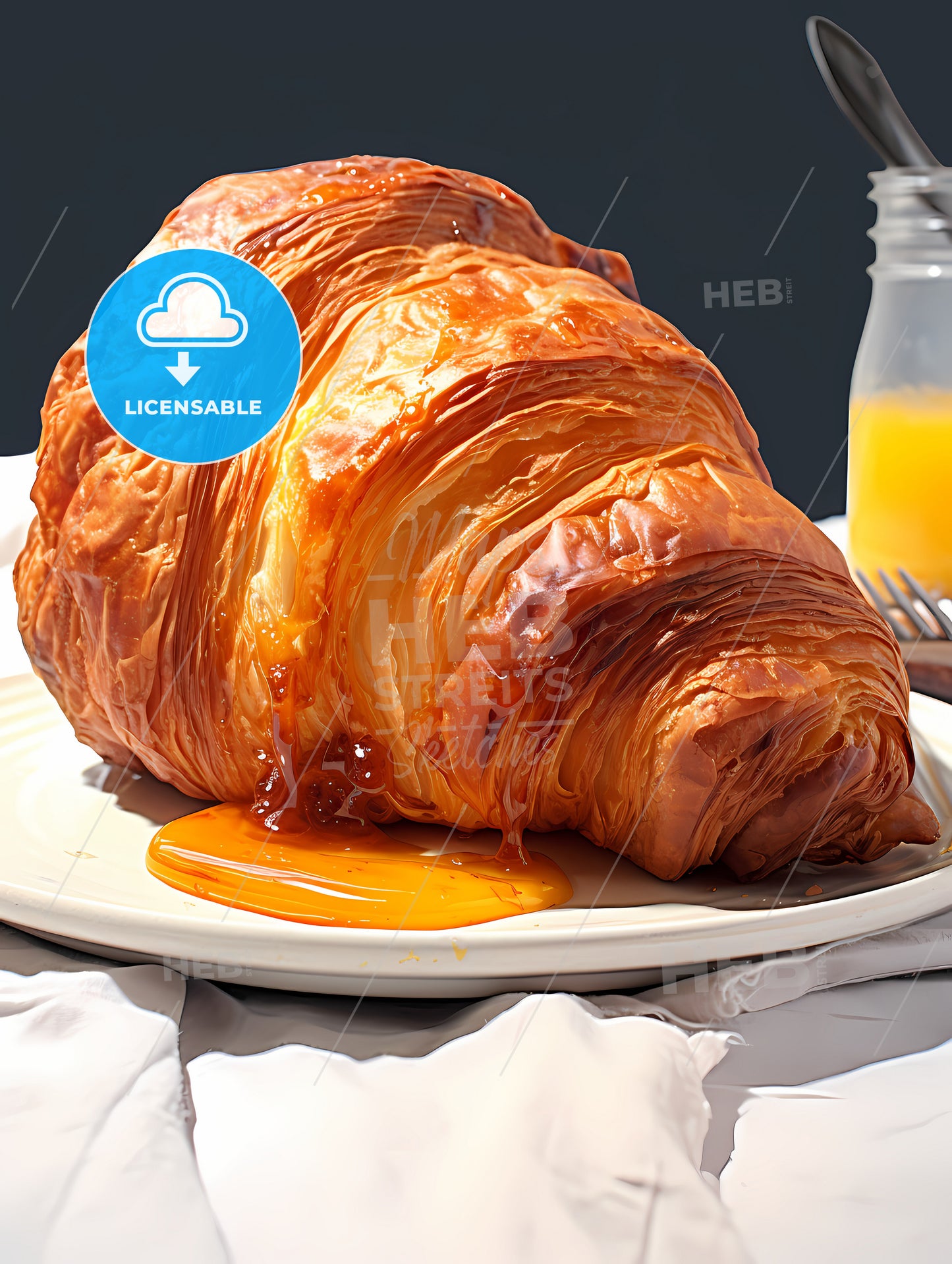 Croissant, A Croissant On A Plate