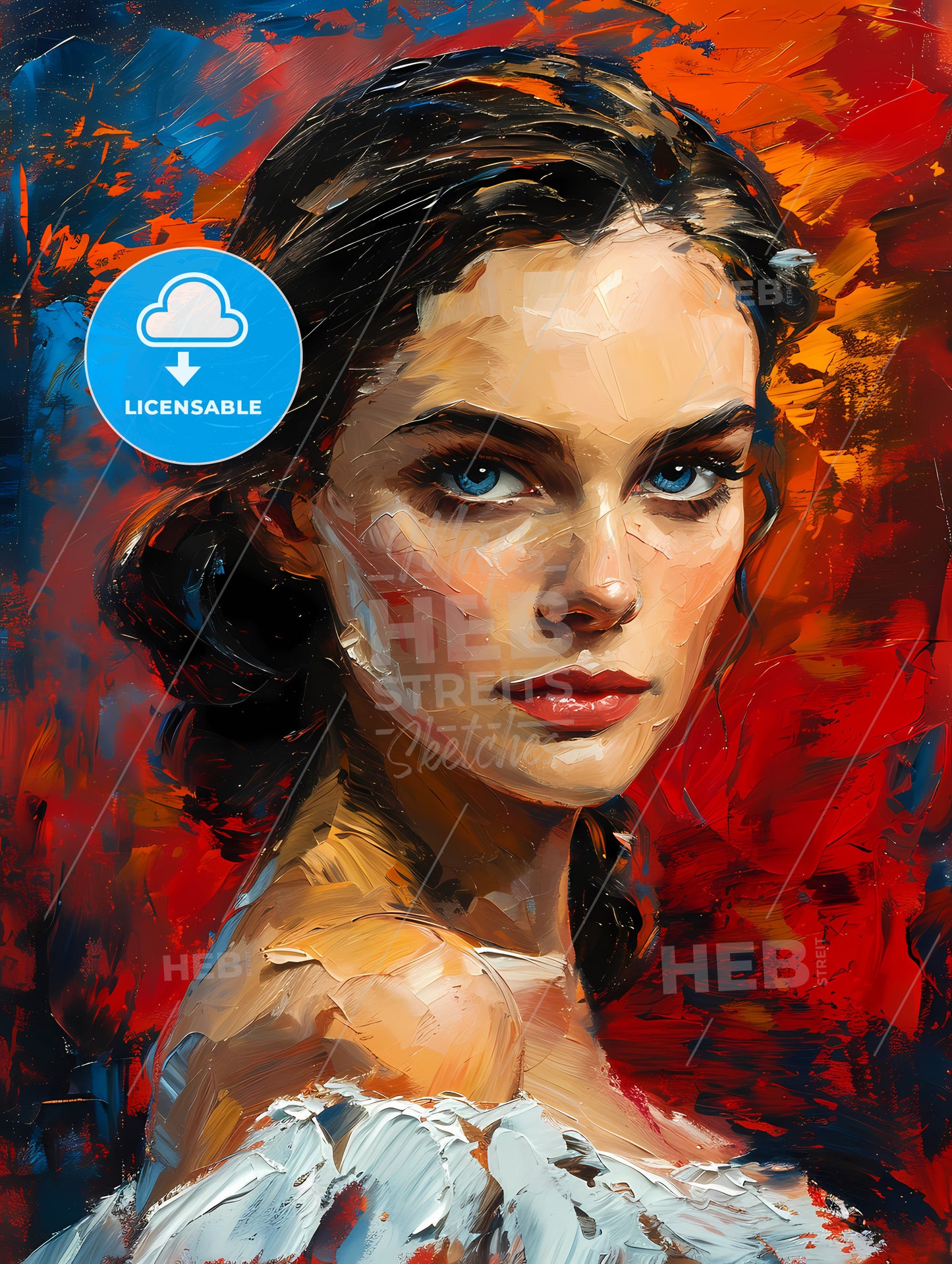 Scarlett Ohara Portrait, A Painting Of A Woman