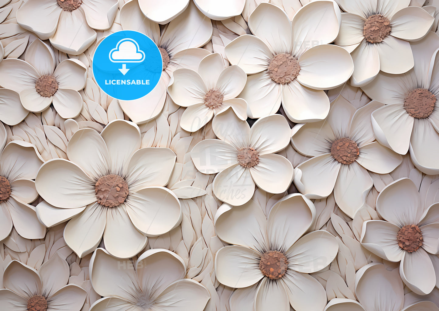 White Flower Painting Ceramic Tiles, A Group Of White Flowers