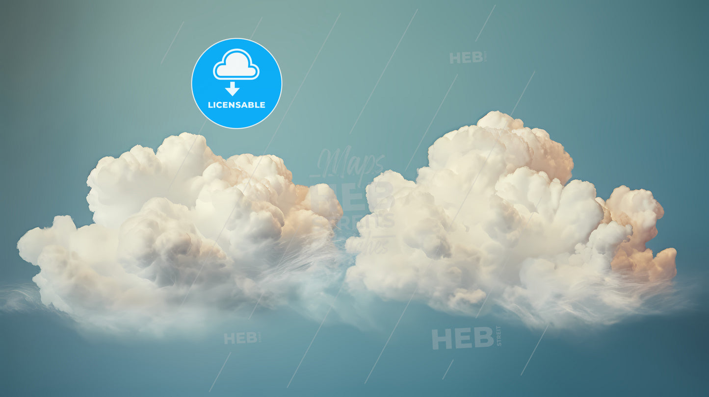 A Picture Of Two Clouds, A Group Of Clouds In The Sky