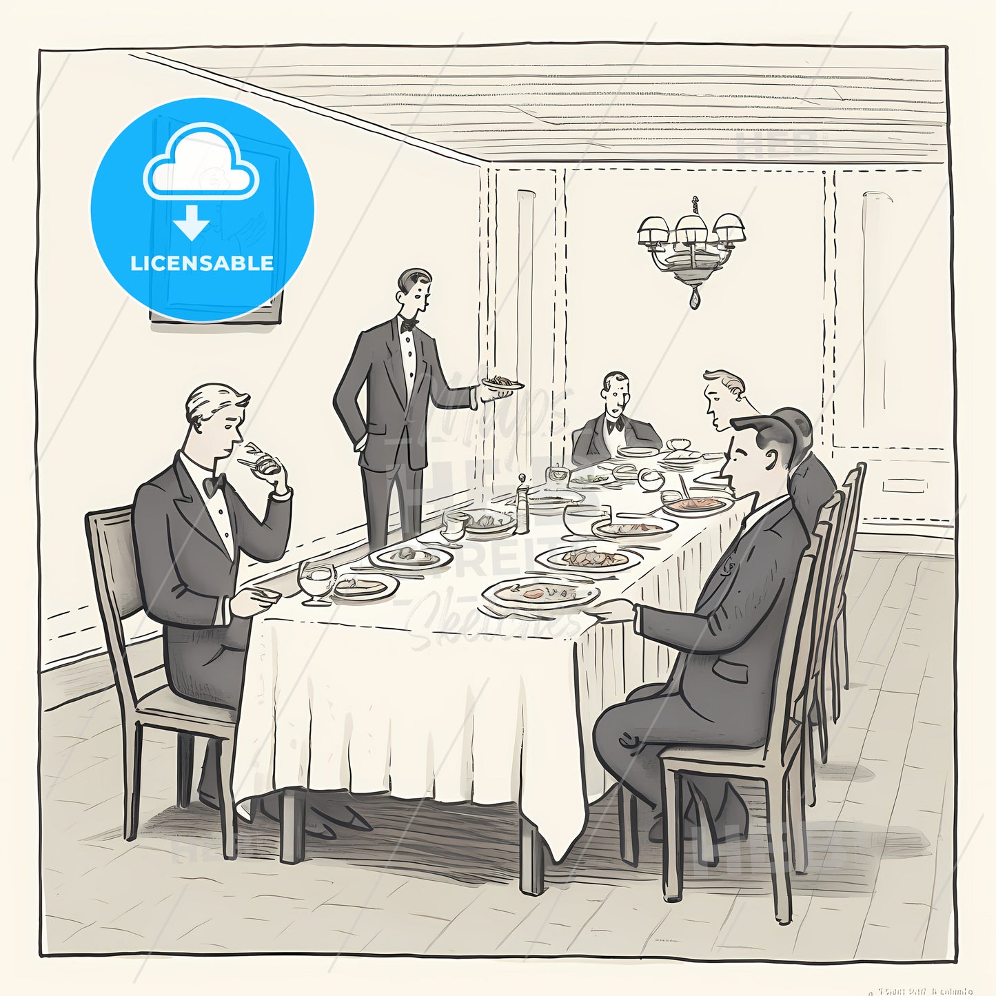 The Hypocrisy Of Fine Dining, A Group Of Men Sitting At A Table