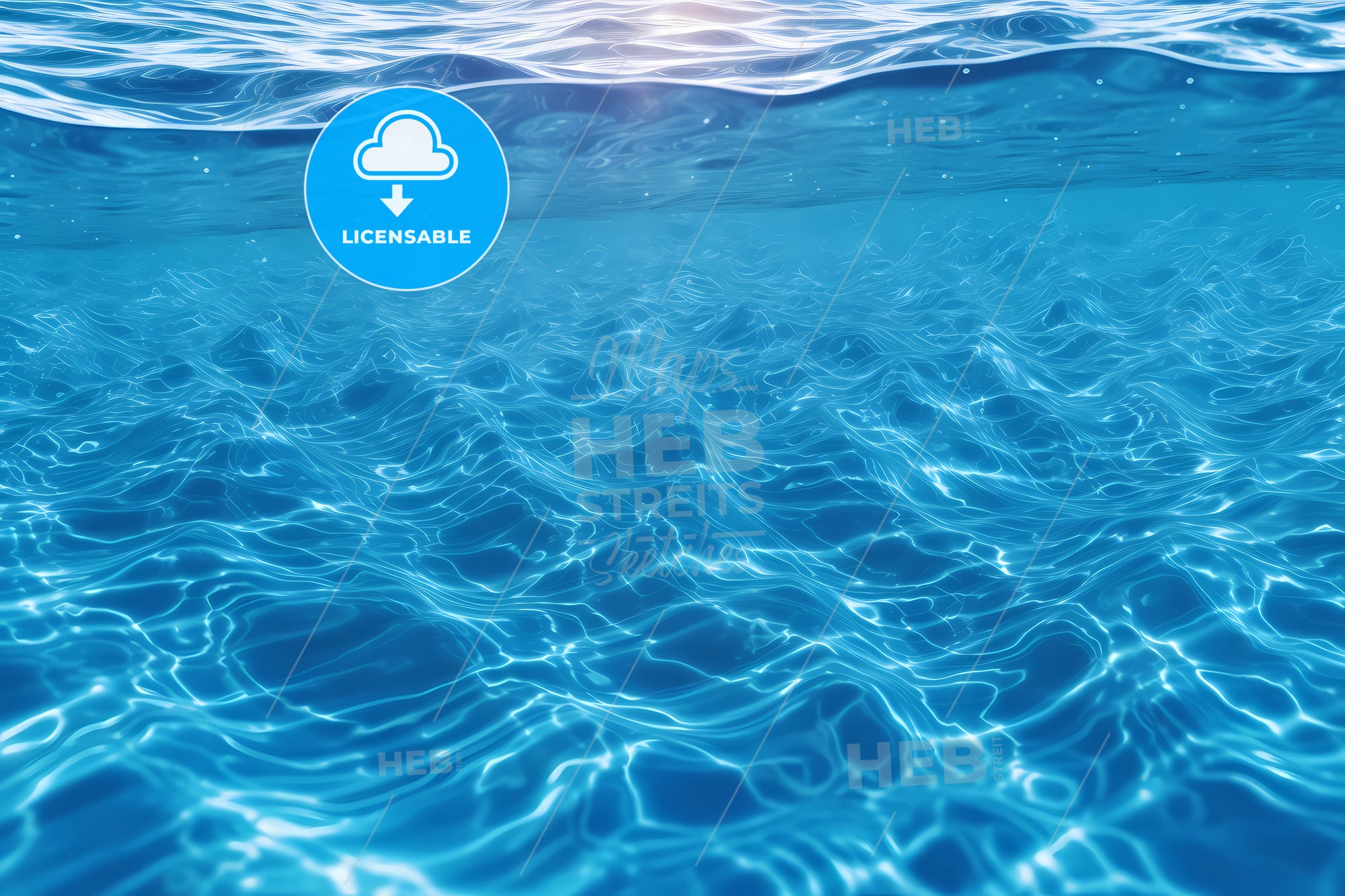 Close Up On A Picture Of A Blue Water Surface, A Blue Water Surface ...