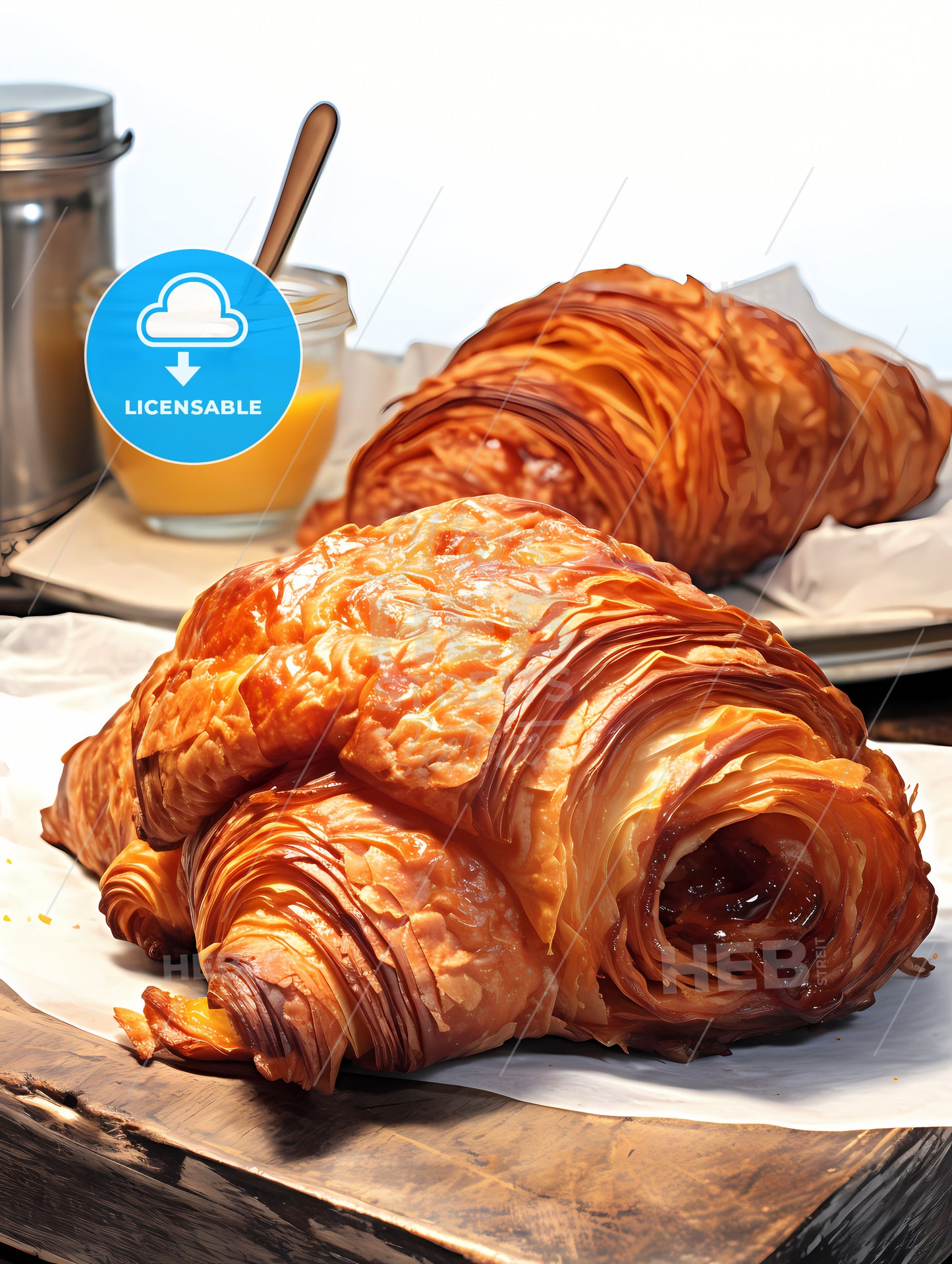 Croissant, A Croissants On A Plate