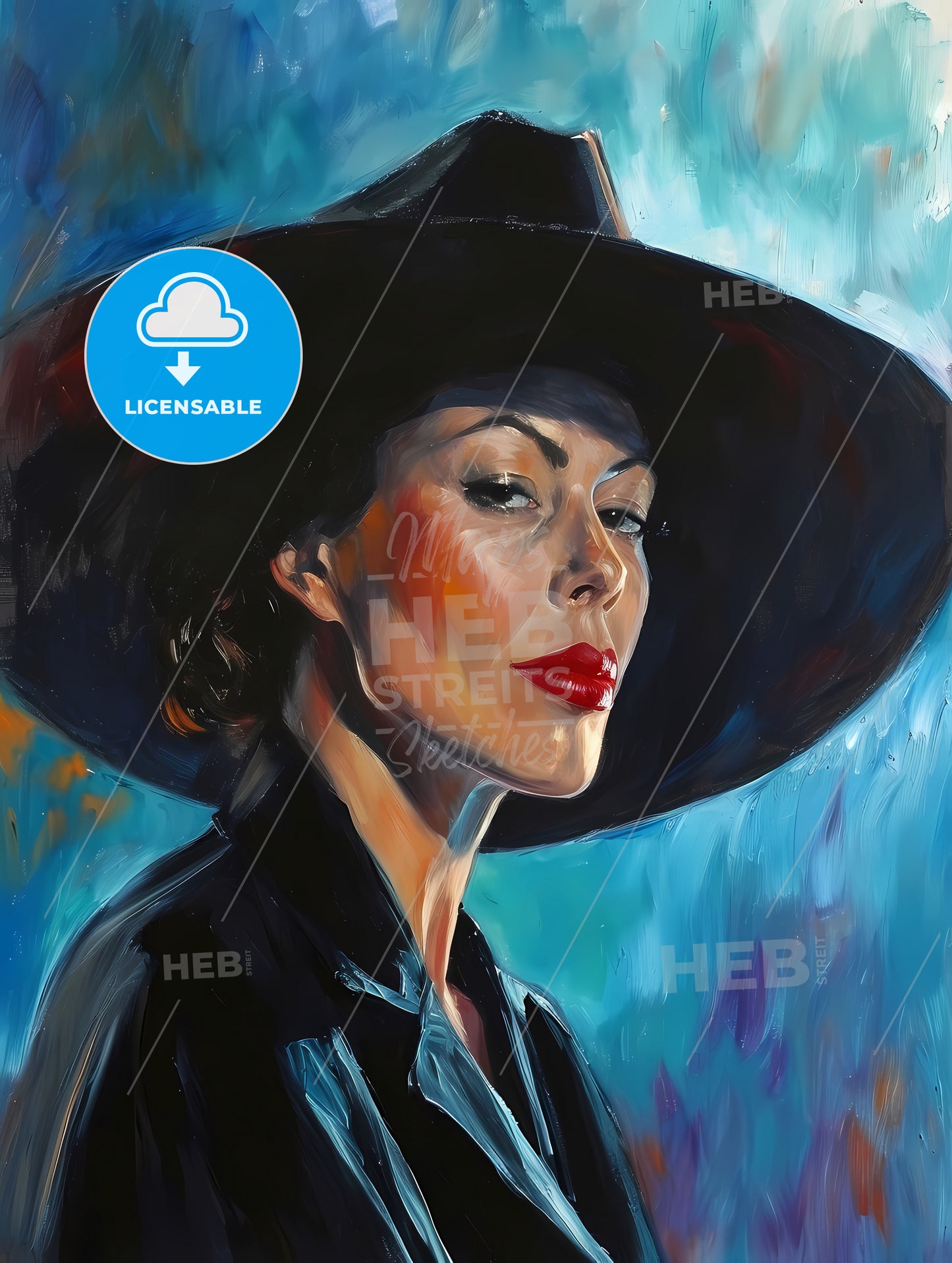 Scarlett Ohara Portrait, A Woman Wearing A Hat