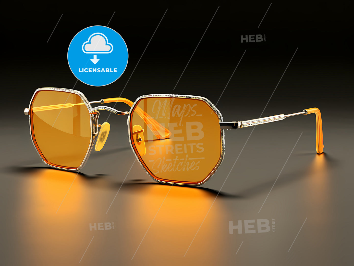 The Sunglasses Of A Woman, A Pair Of Sunglasses With Yellow Lenses
