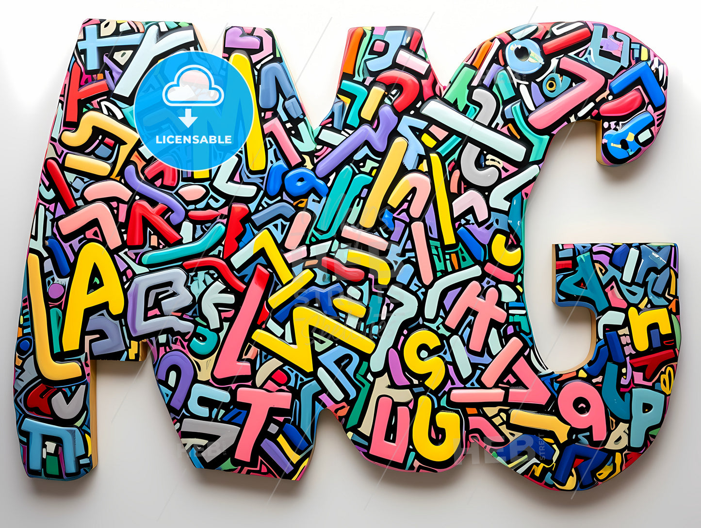 Large Letters A M G, A Colorful Letters With Different Colored Letters