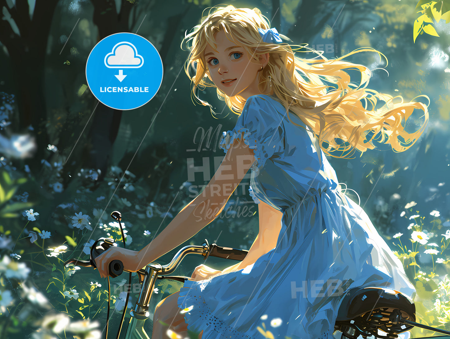 Farmers Daughter On A Bicycle, A Girl Riding A Bicycle