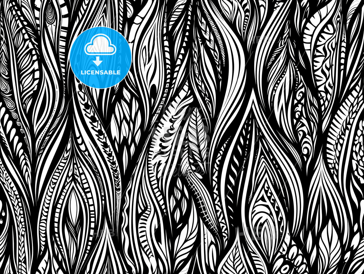 Seamless Monochrome Floral Pattern, A Black And White Pattern