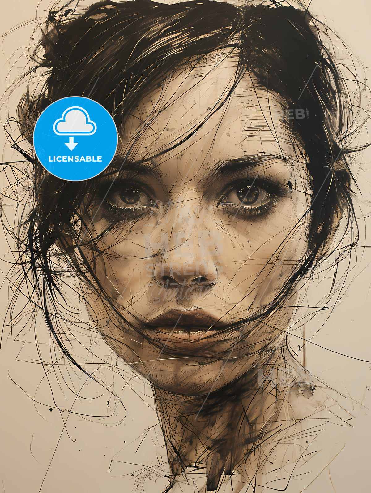 Drawing, A Woman With Nice Hair