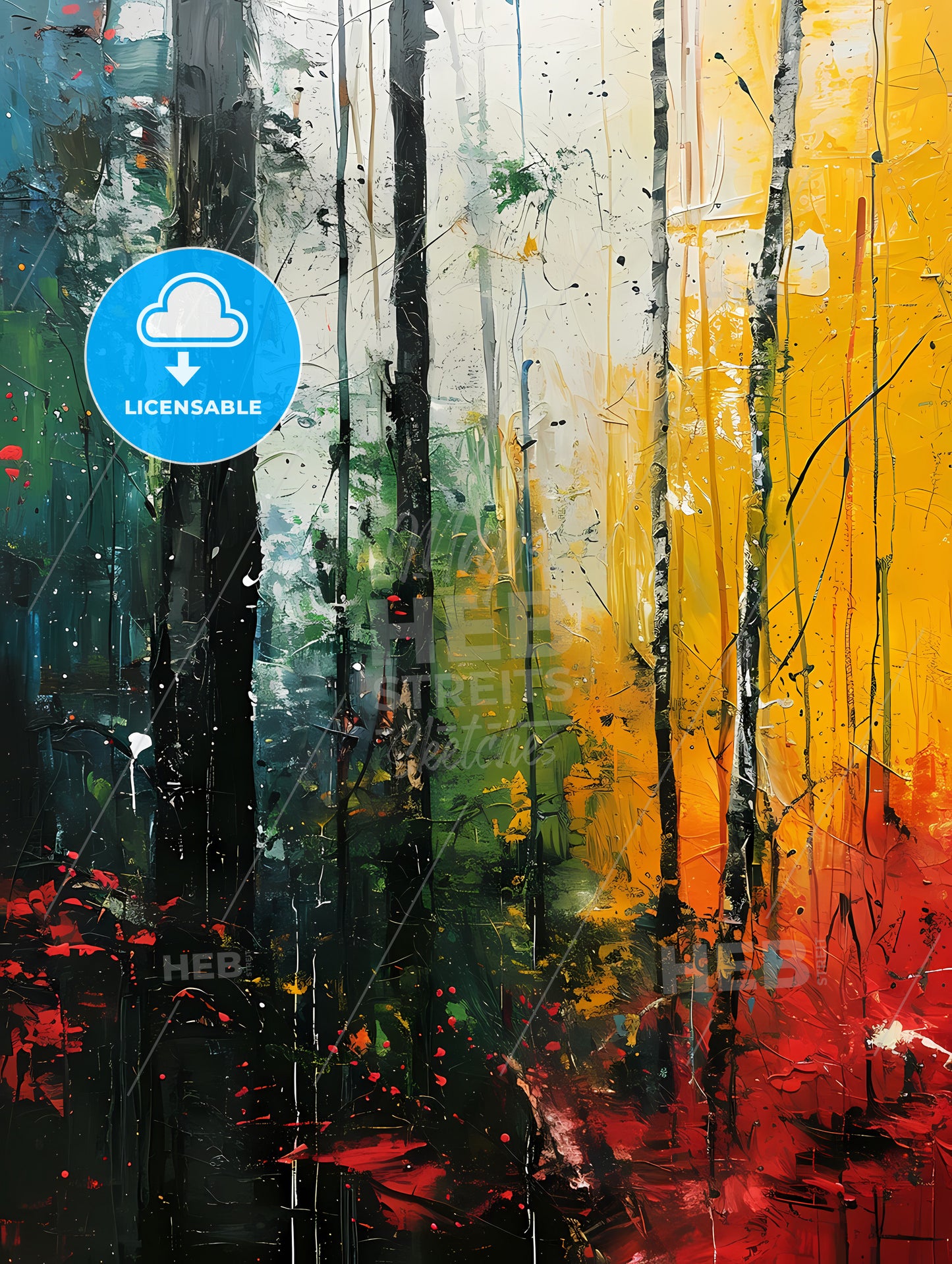 Forests Landscape, A Painting Of Trees In A Forest