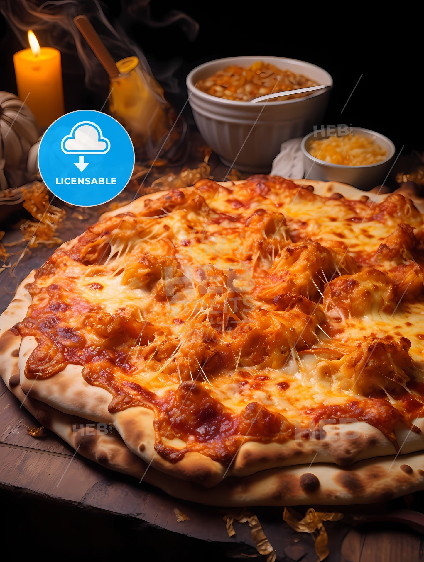 Hot Cheesy Pizza, A Pizza With Cheese And Sauce