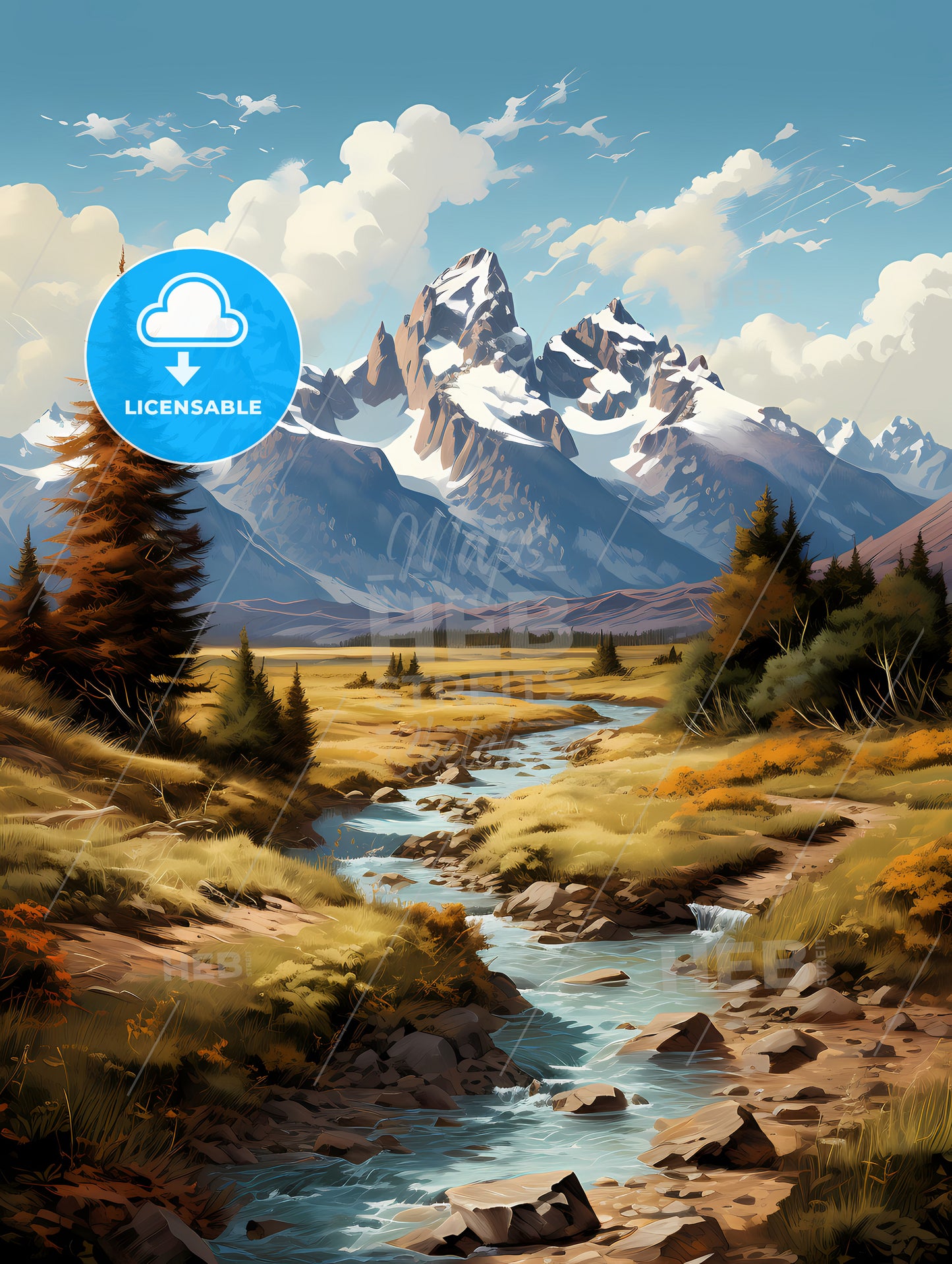 Grand Teton National Park, A River Running Through A Valley With Trees And Mountains