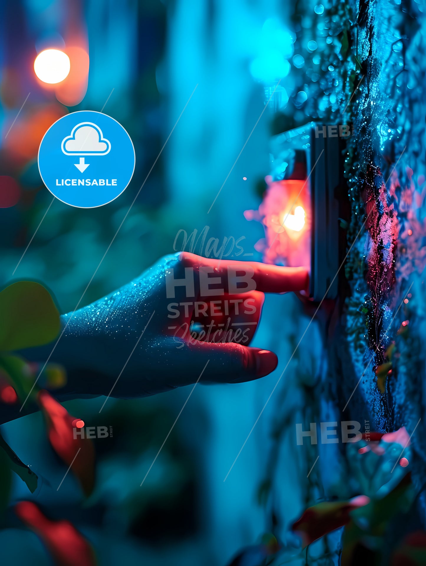 Photography Of A Hand Turning On, A Finger Pressing A Button