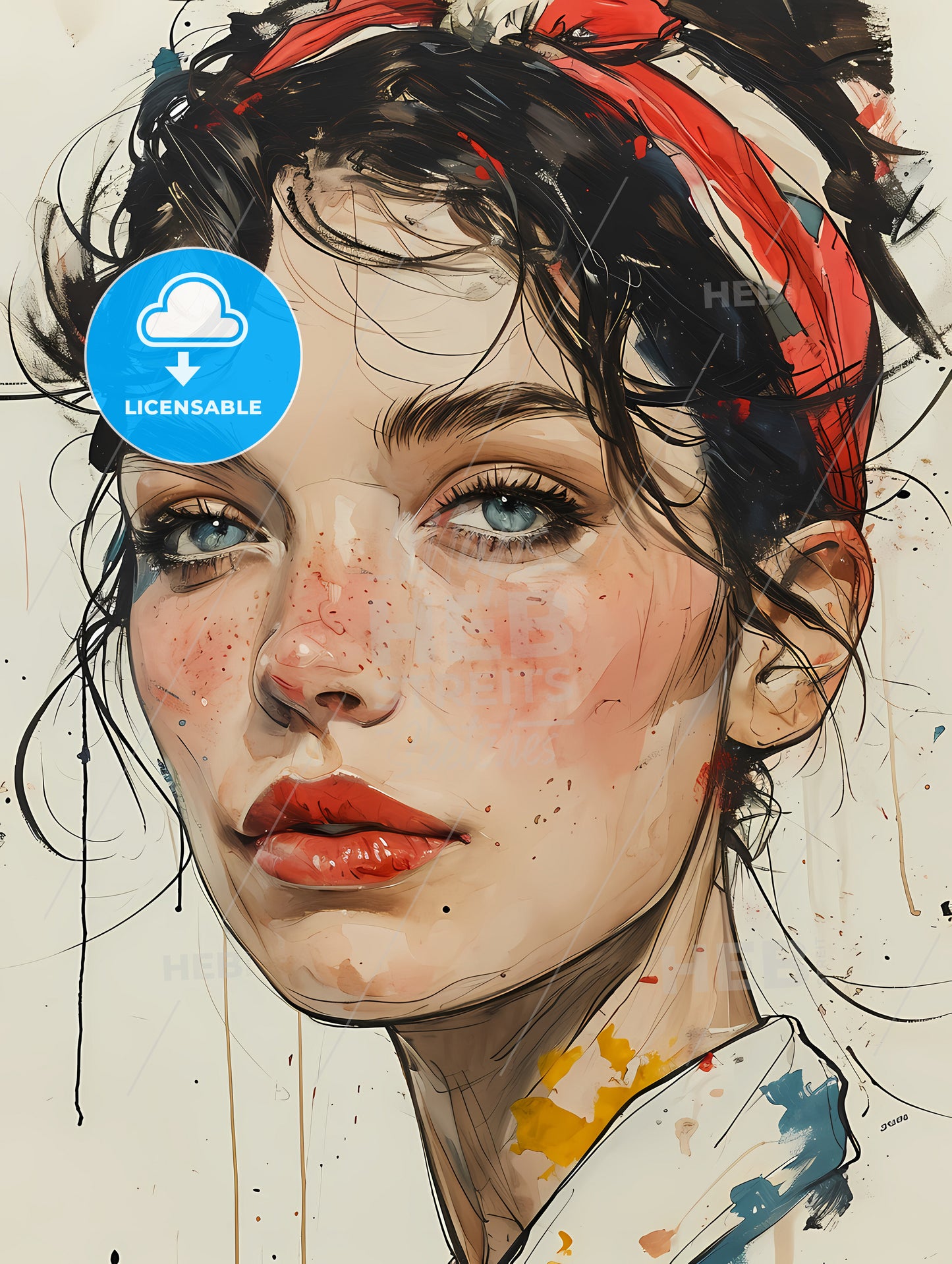 A Quirky Lady Has A Secret, A Painting Of A Woman With Freckles