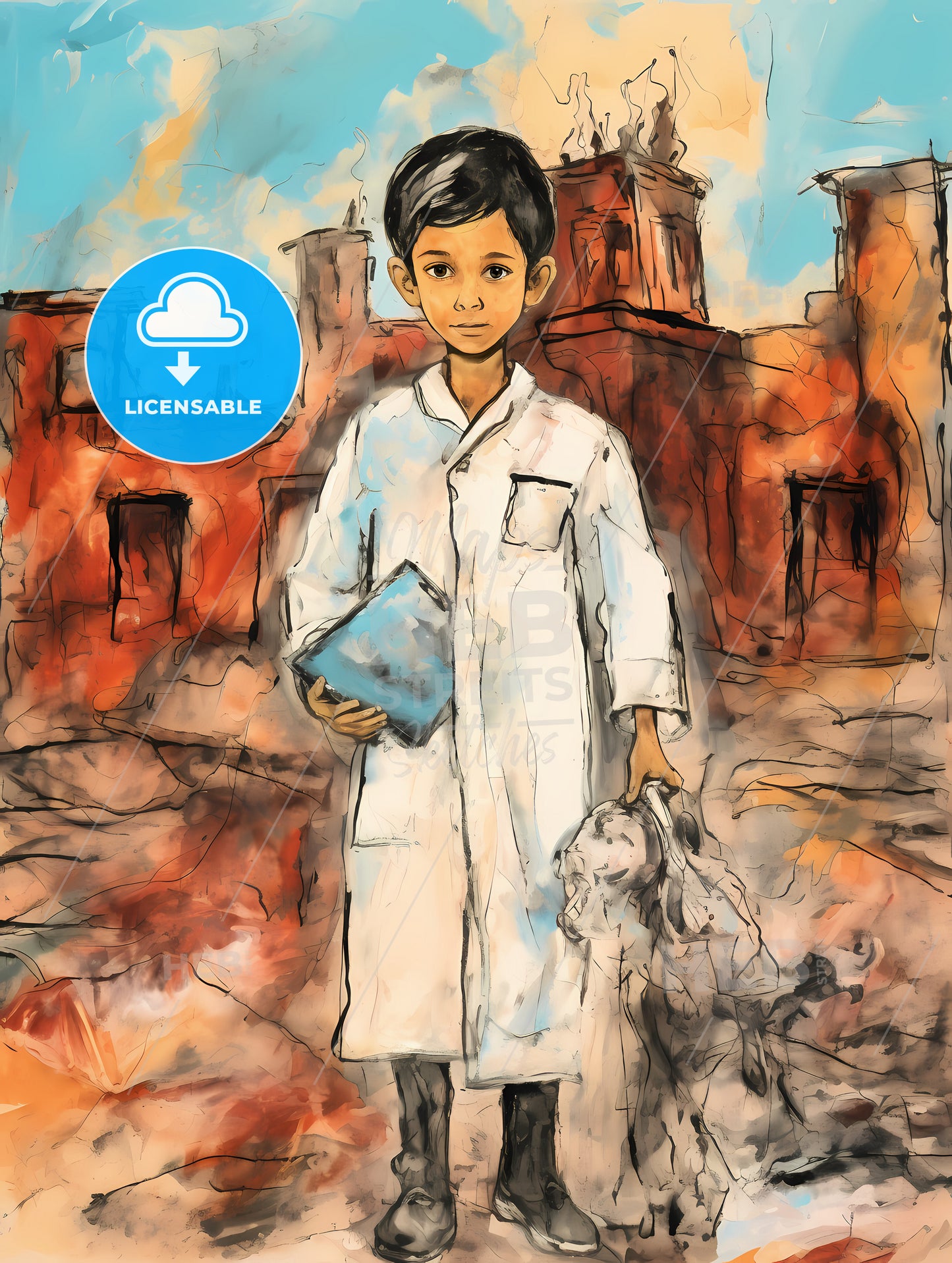 Kid Dressed As A Doctor, A Boy In A White Coat