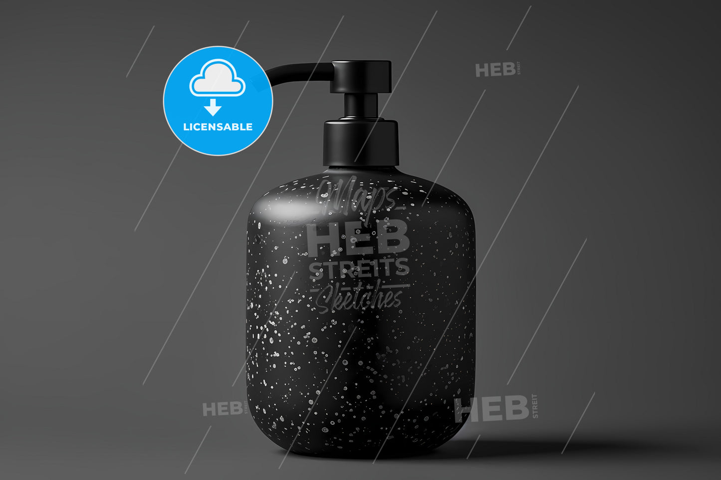 Skincare Bottle Mockup, A Black Bottle With A Black Speckled Surface