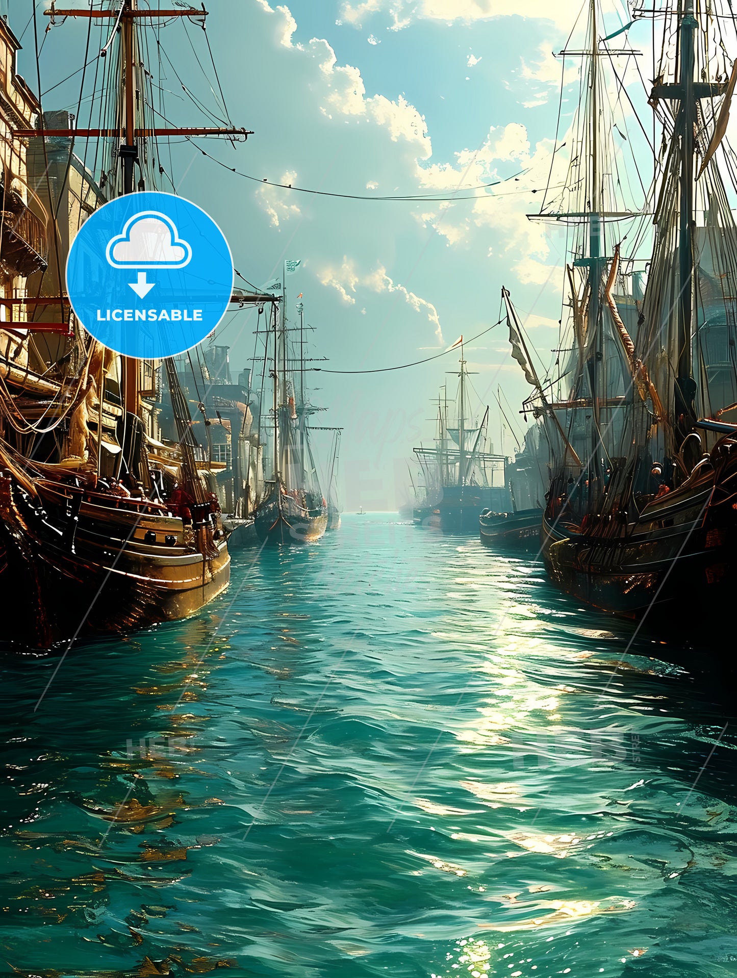 Injured Soldiers, A Group Of Boats In A Harbor