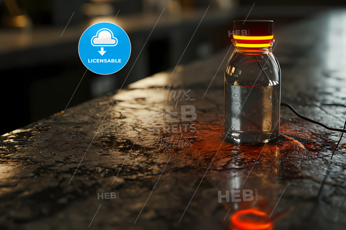 Skincare Bottle Mockup, A Bottle Of Water On A Counter