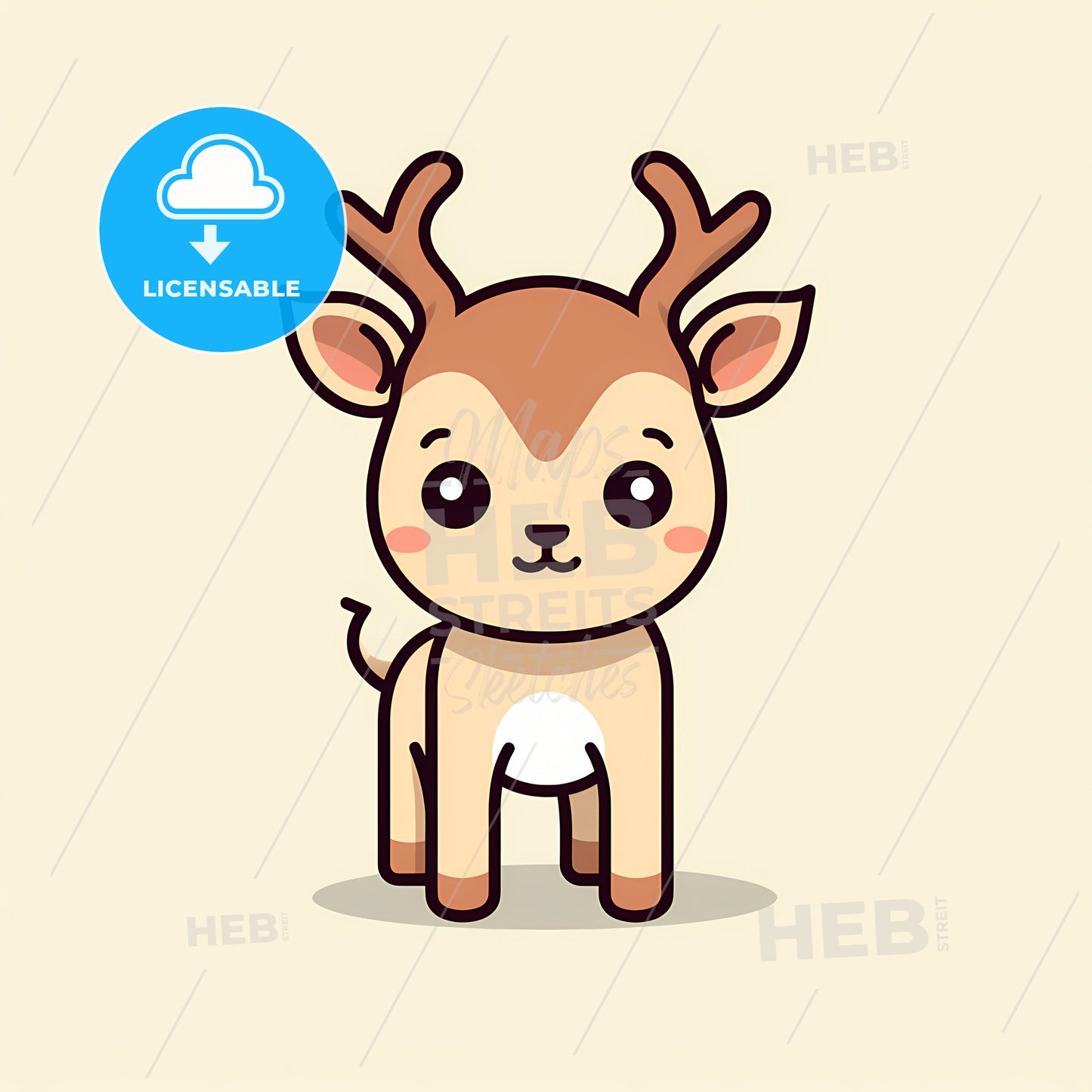 A Very Cute Raindeer, A Cartoon Of A Deer