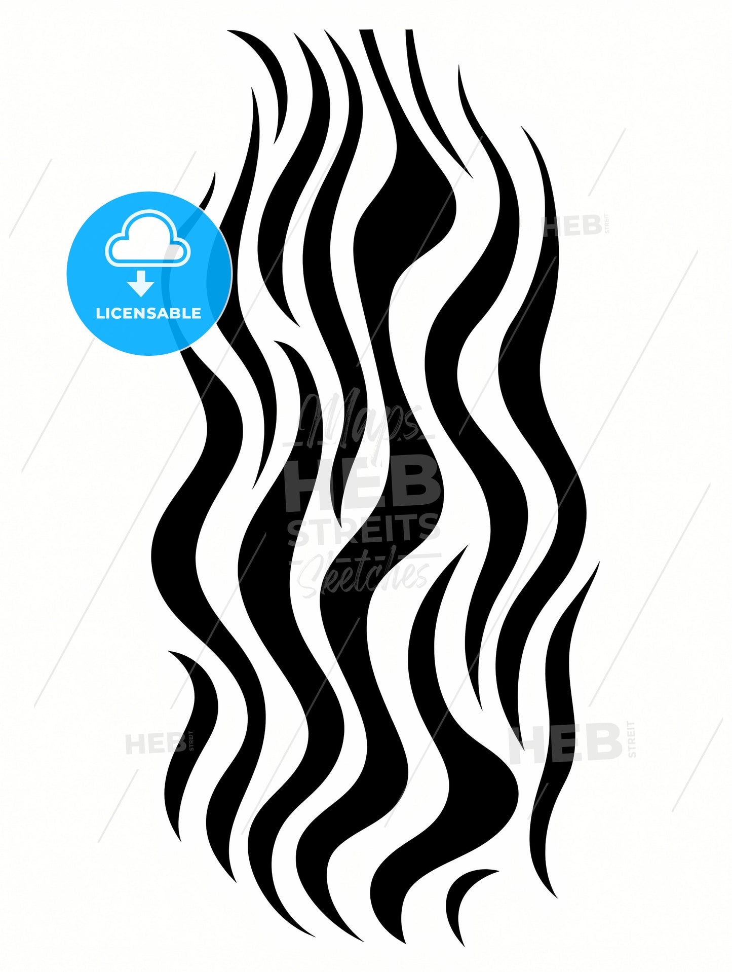Linocut Line Art Of A Zebras Stripes, A Black And White Pattern