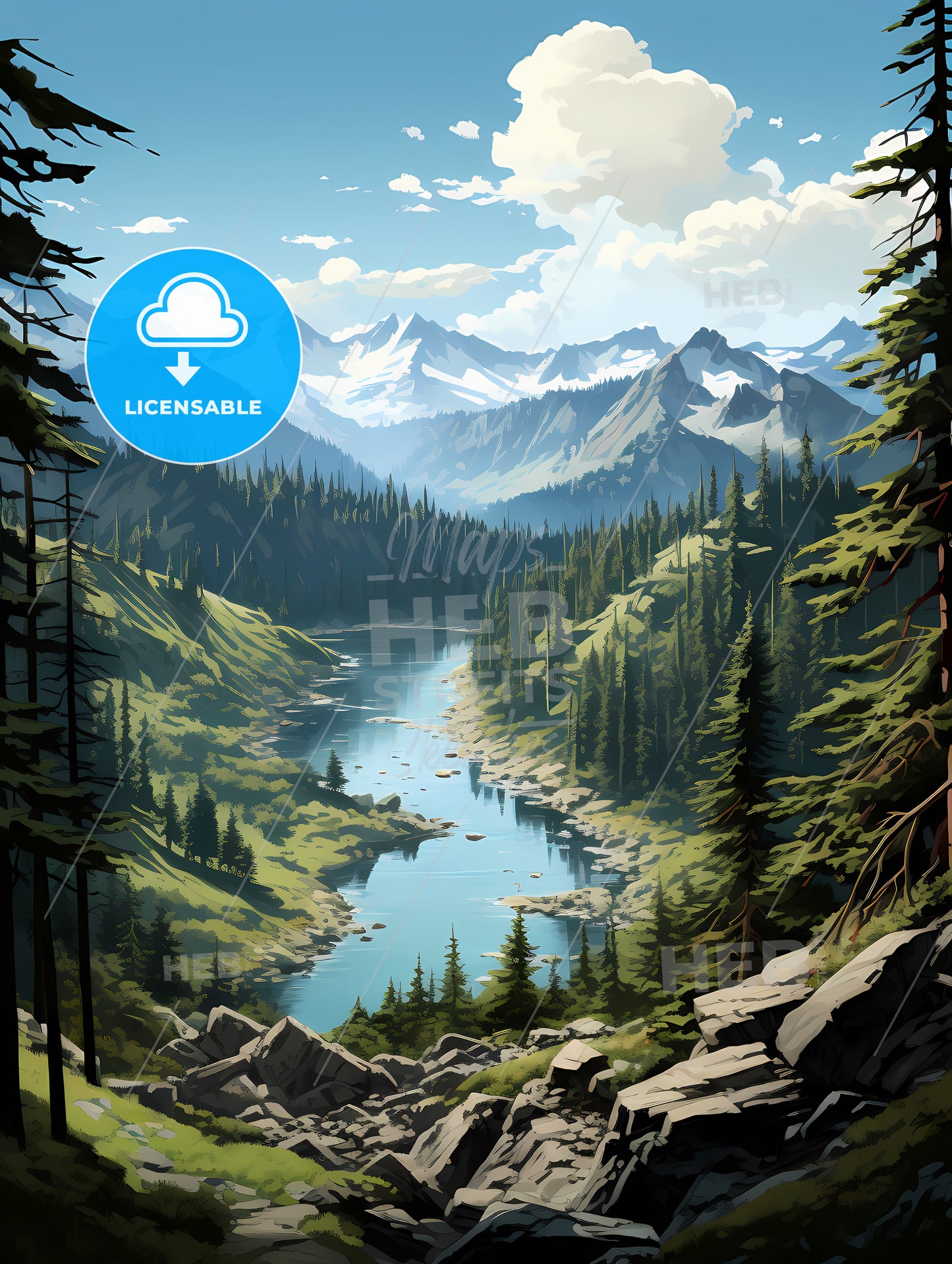 Whistler National Park, A River Running Through A Forest