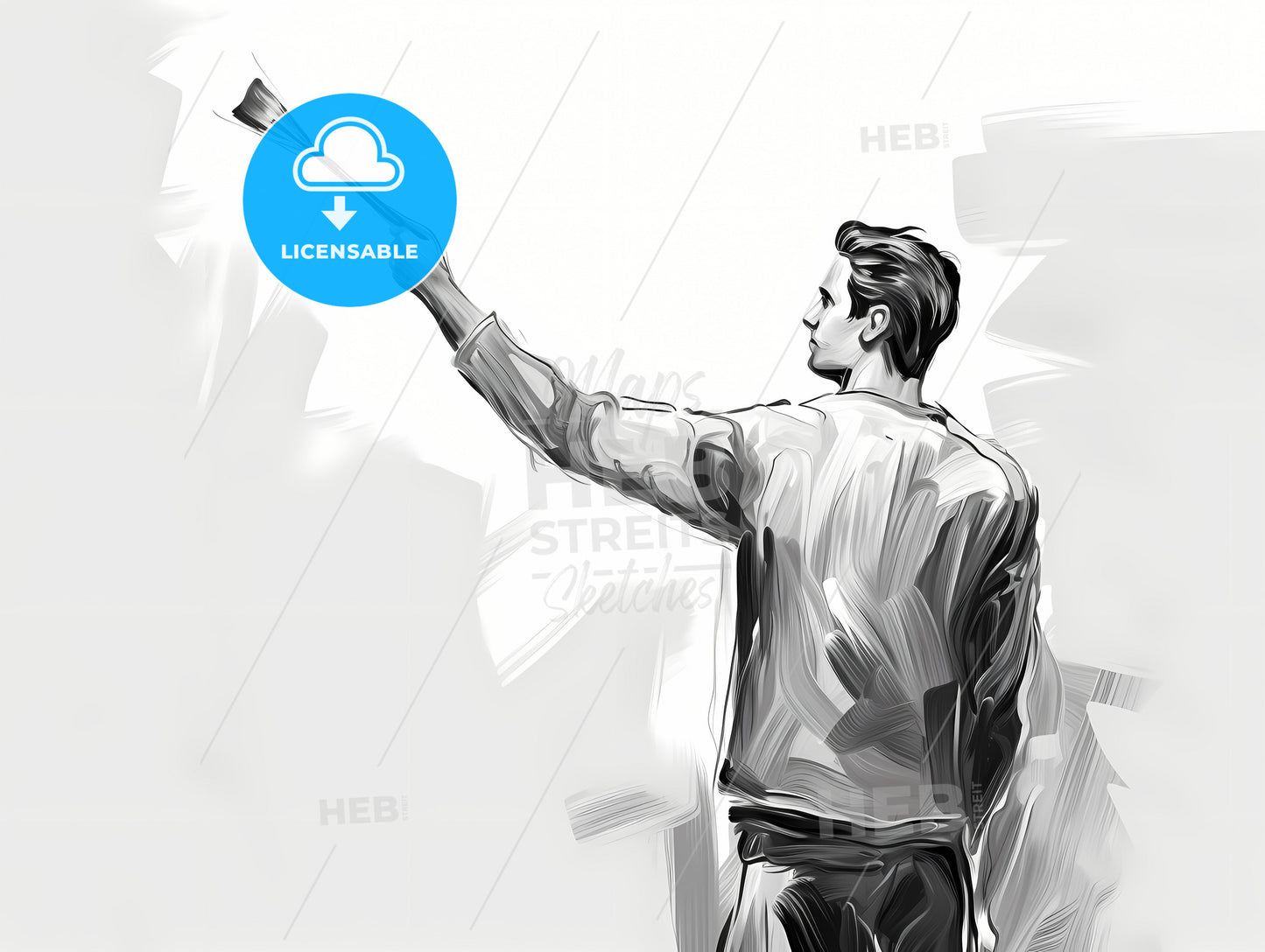 A Painter Holding A Brush, A Man Holding A Shuttlecock