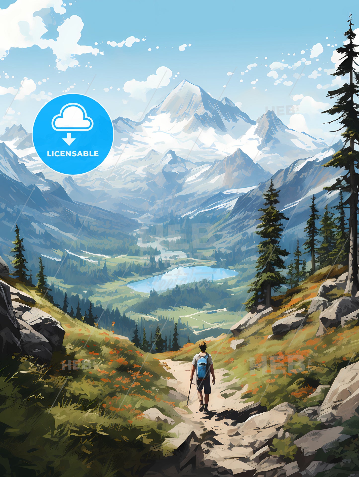 Whistler National Park, A Person Walking On A Mountain Path