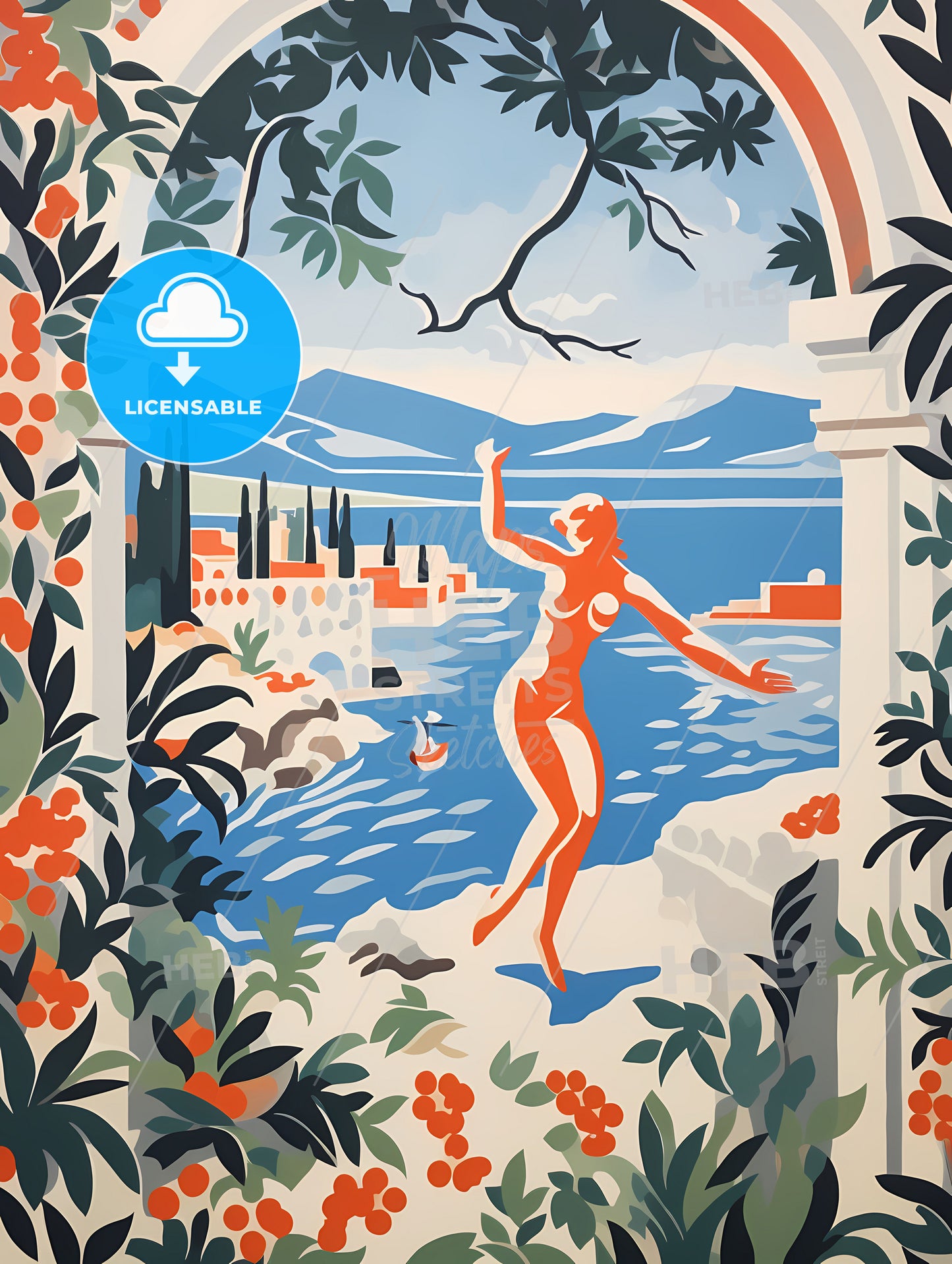 If Matisse Was A Photographer, A Painting Of A Woman Dancing On A Beach