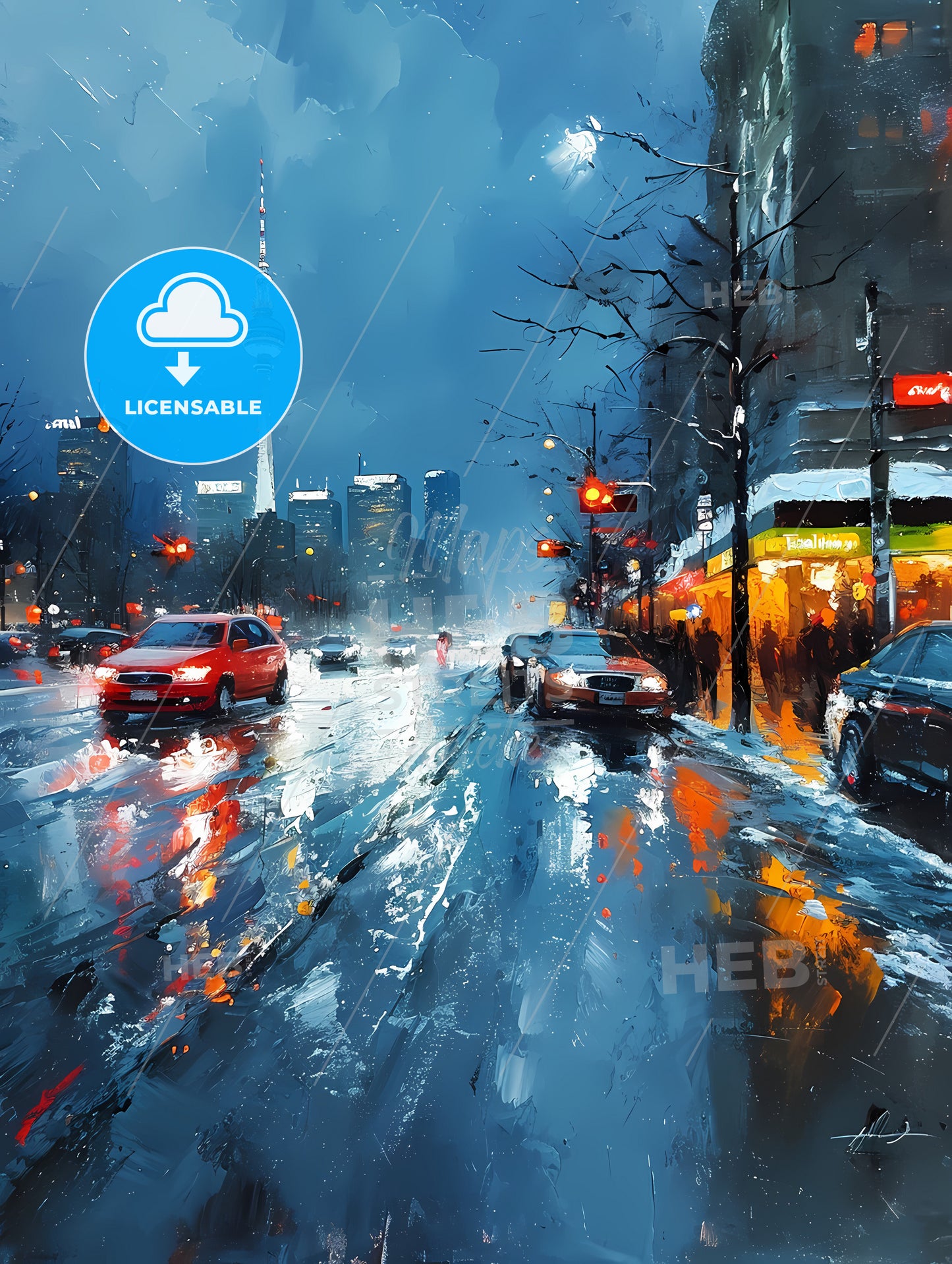 Berlin Germany Skyline, A City Street With Cars And A Tower In The Background