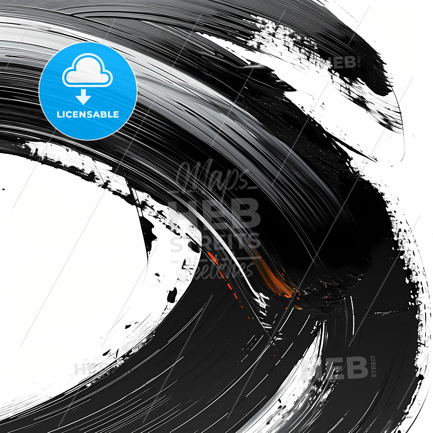 Black And White Abstract Brush Painting, A Black And White Swirl Of Paint
