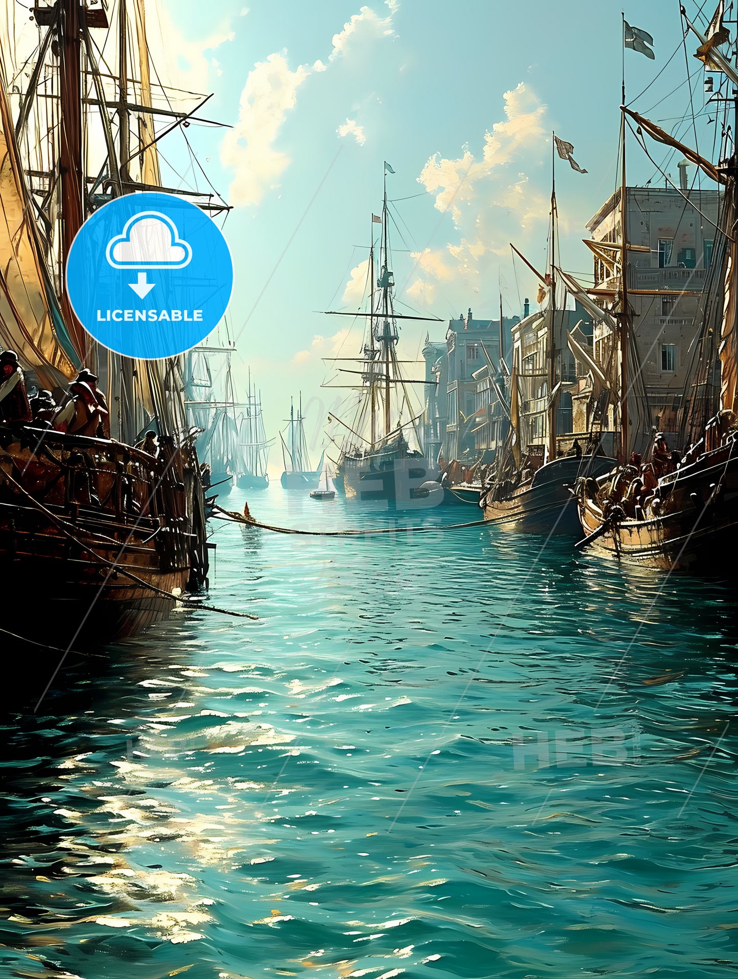 Injured Soldiers, A Group Of Boats In A Harbor